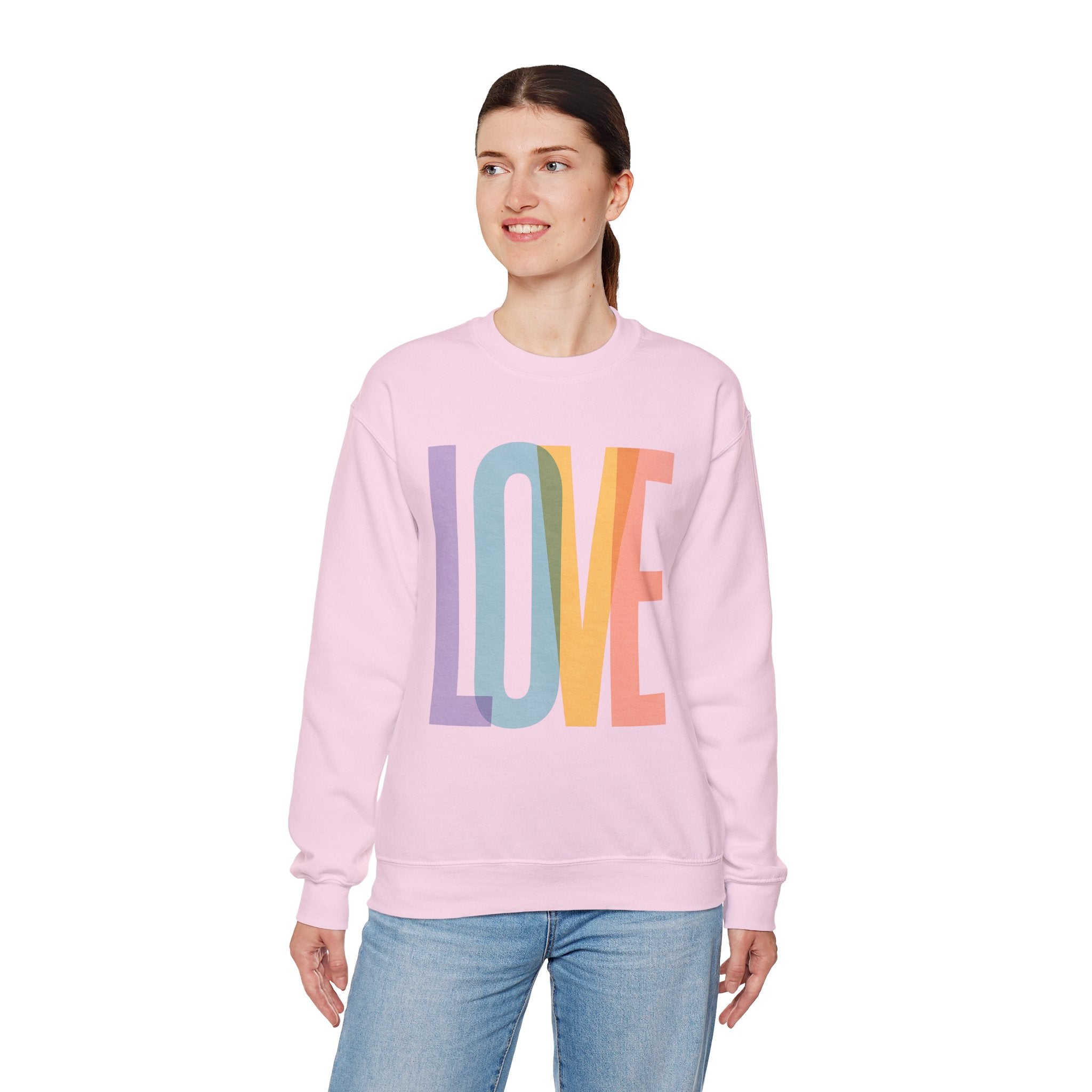 Love Sweatshirt | Cozy Crewneck for Couples, Gift for Valentine's Day, Casual Wear, Everyday Comfort, Trendy Apparel | LZP Tees