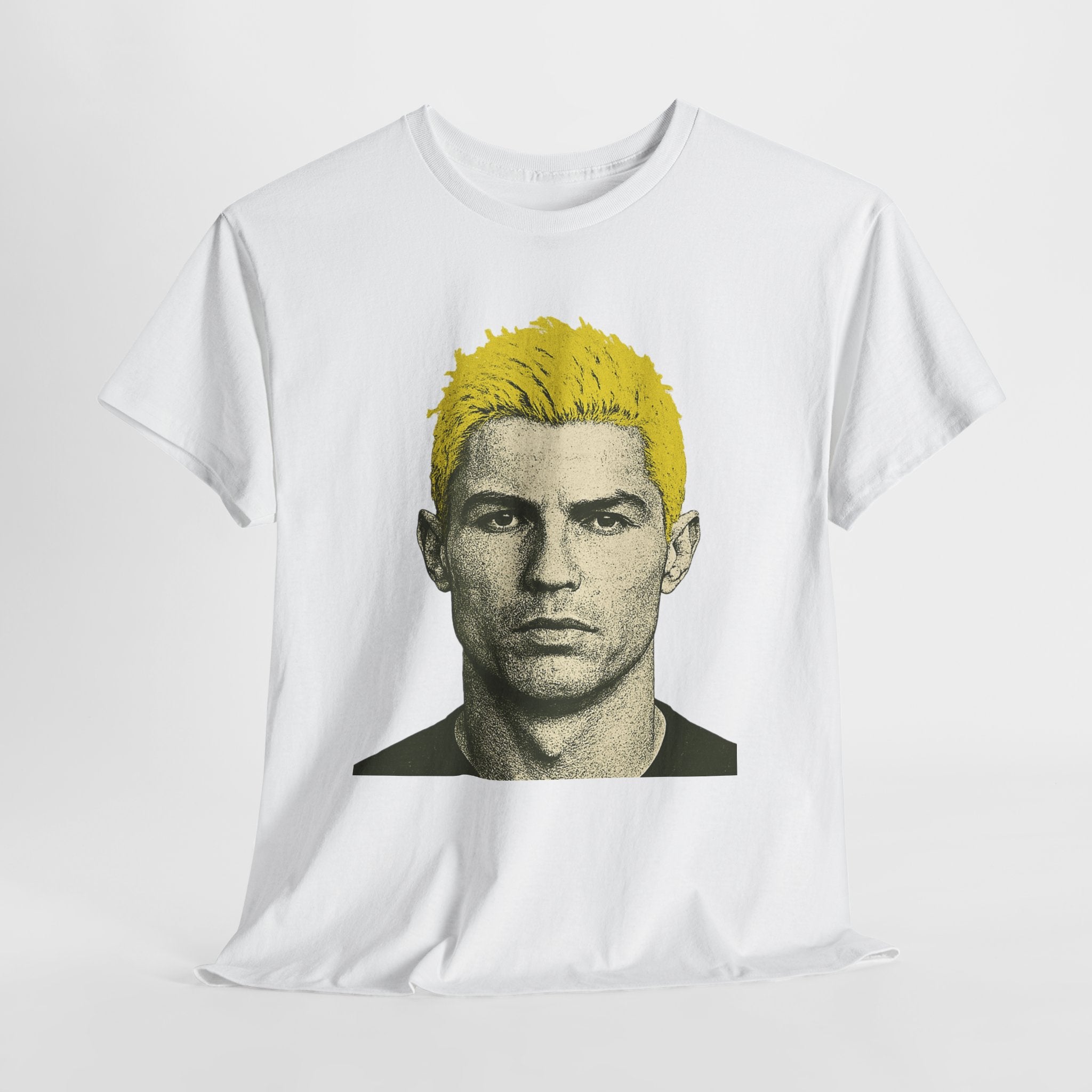 Punk Ronaldo T-Shirt Unisex Heavy Cotton Tee, Retro T-Shirt, Fan Merchandise, Gift for Football Lovers, Casual Wear