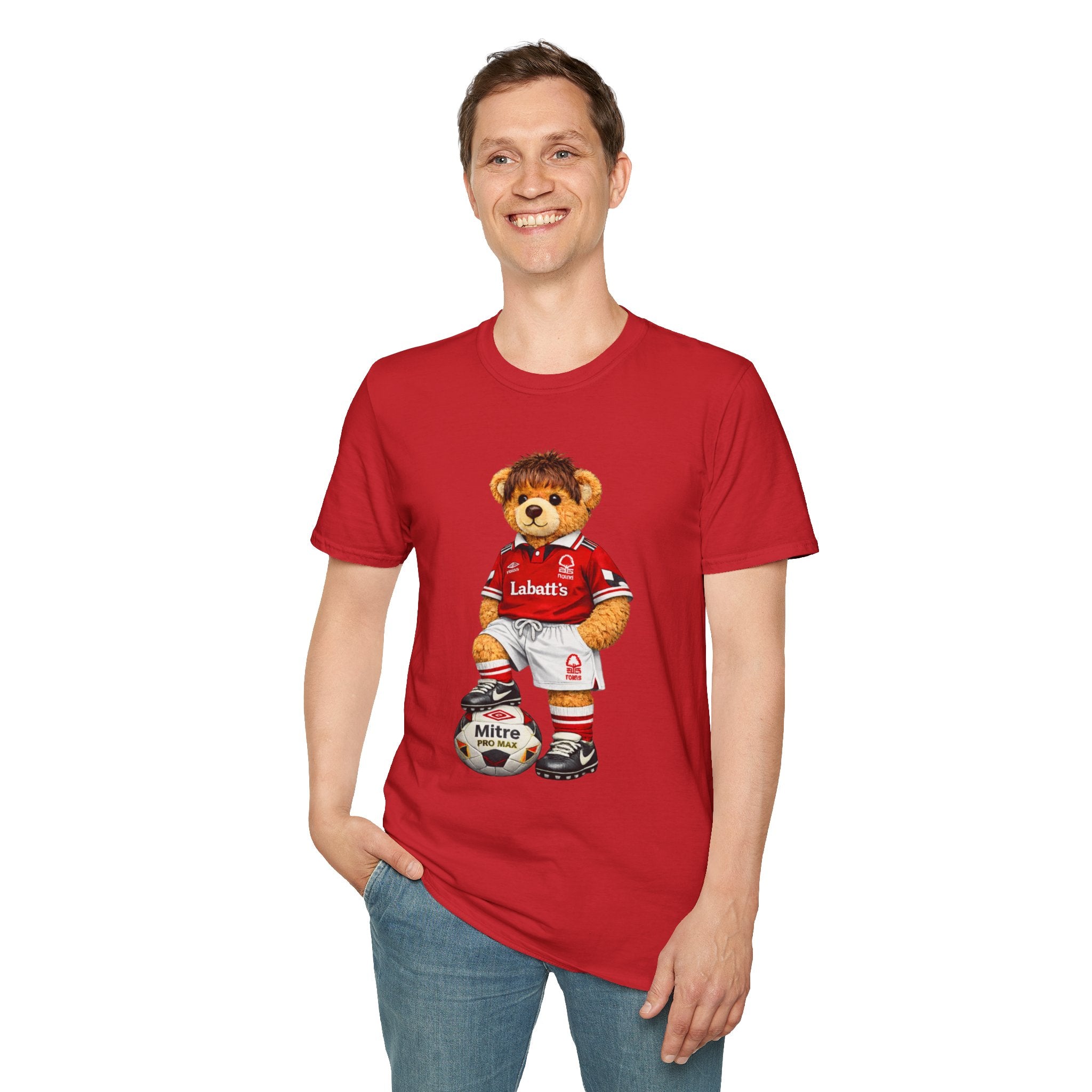 Nottingham Forest 90s Football Bear T-Shirt – City Ground Retro Graphic Tee