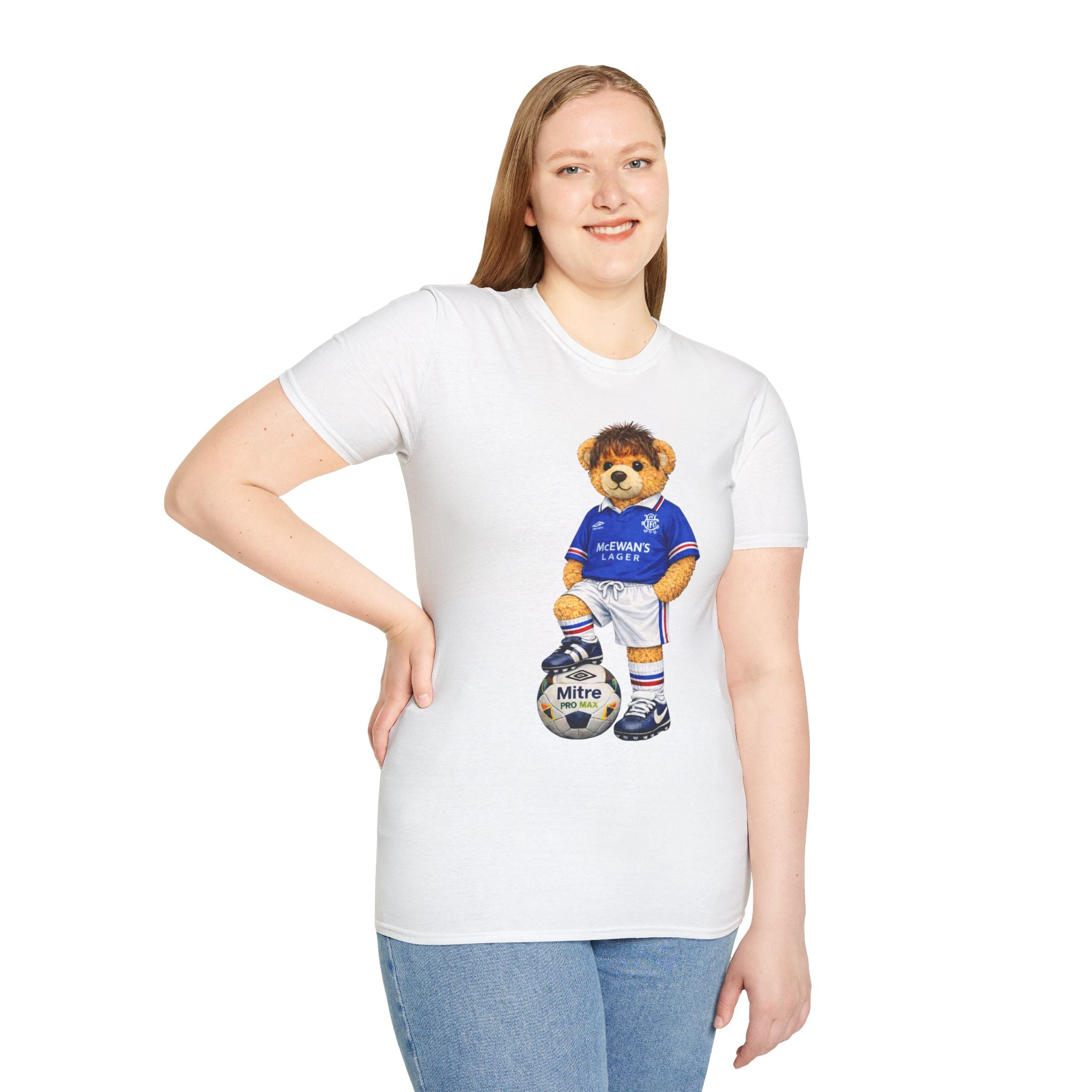 Glasgow Rangers 90s Football Bear T-Shirt – Ibrox Retro Graphic Tee