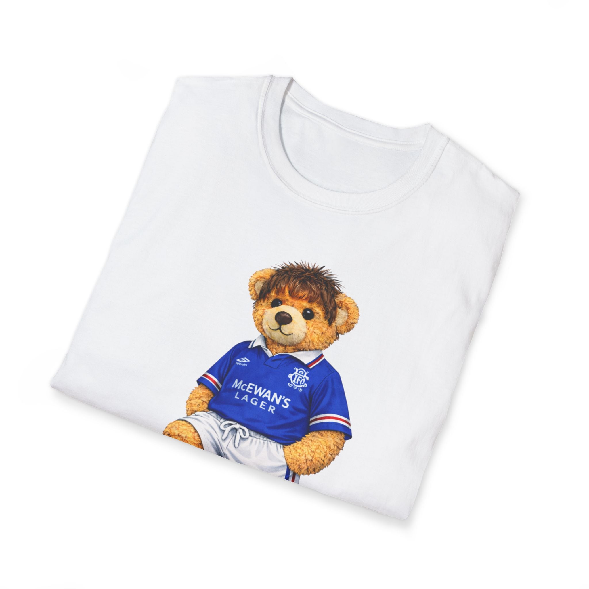 Glasgow Rangers 90s Football Bear T-Shirt – Ibrox Retro Graphic Tee
