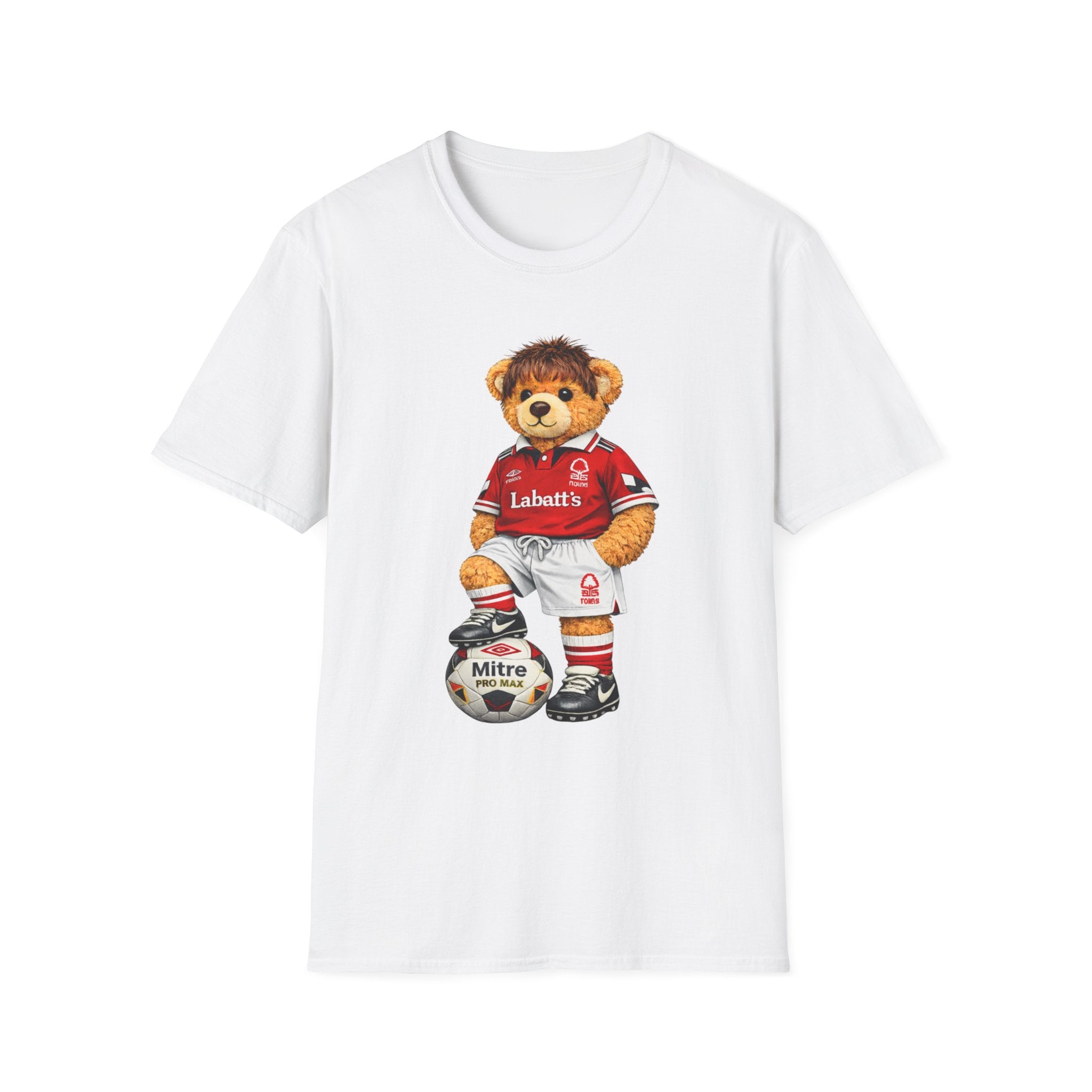 Nottingham Forest 90s Football Bear T-Shirt – City Ground Retro Graphic Tee