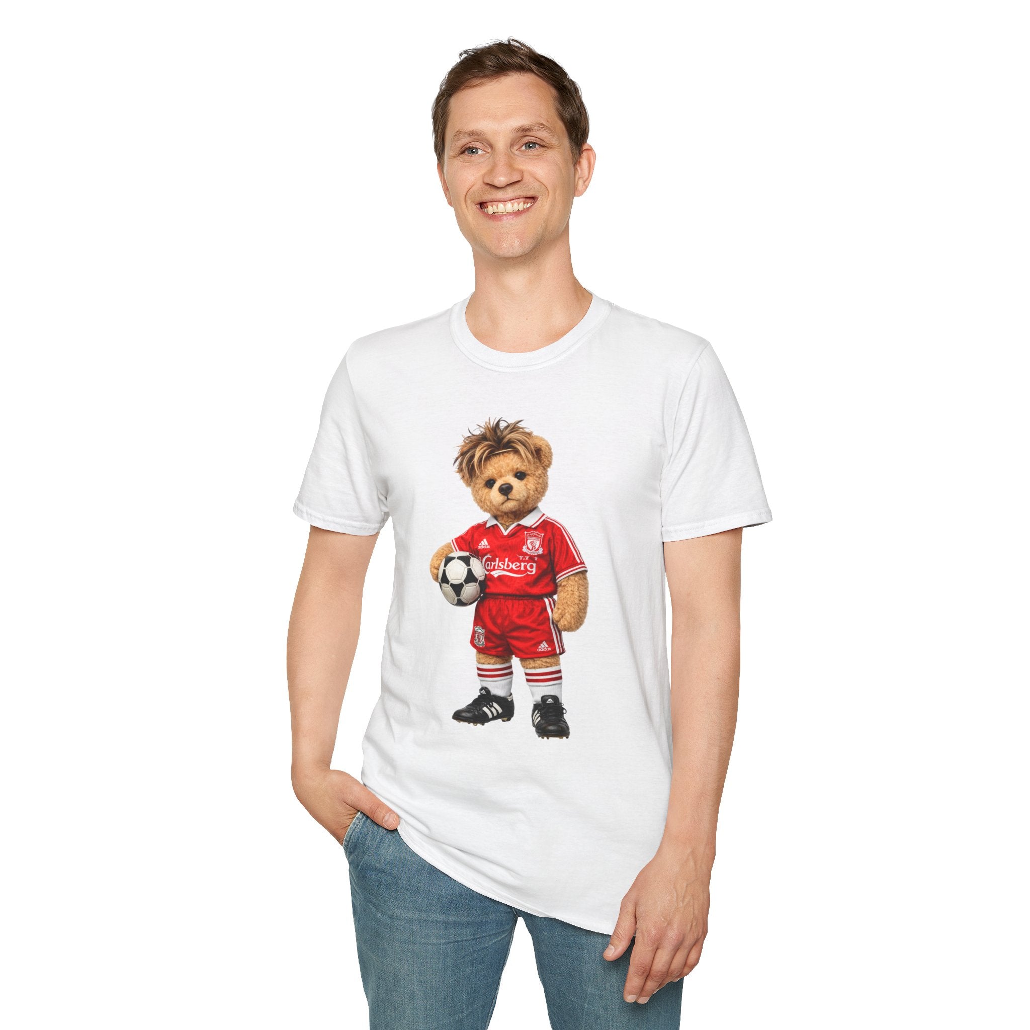 Anfield Icon Bear – 90s Liverpool Football Graphic Tee
