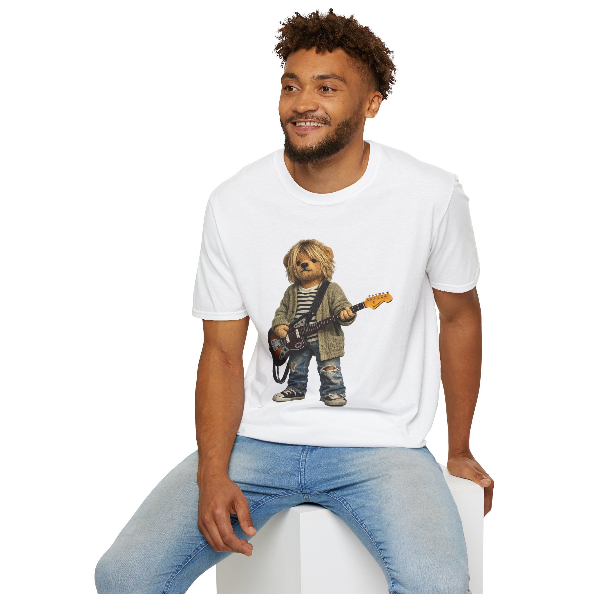 Grunge Kid Guitar T‑Shirt — Cute Rocker Graphic Tee - Bearvana