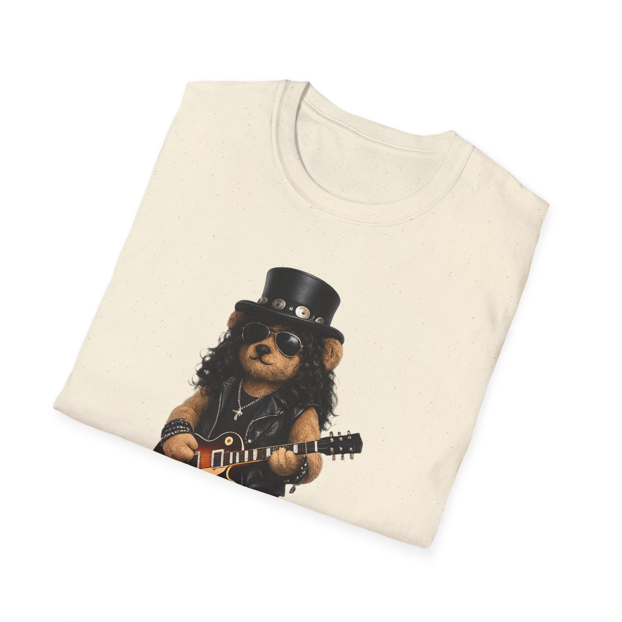 Rock Guitar Bear T‑Shirt — Cute Slash-Inspired Musician Graphic Tee