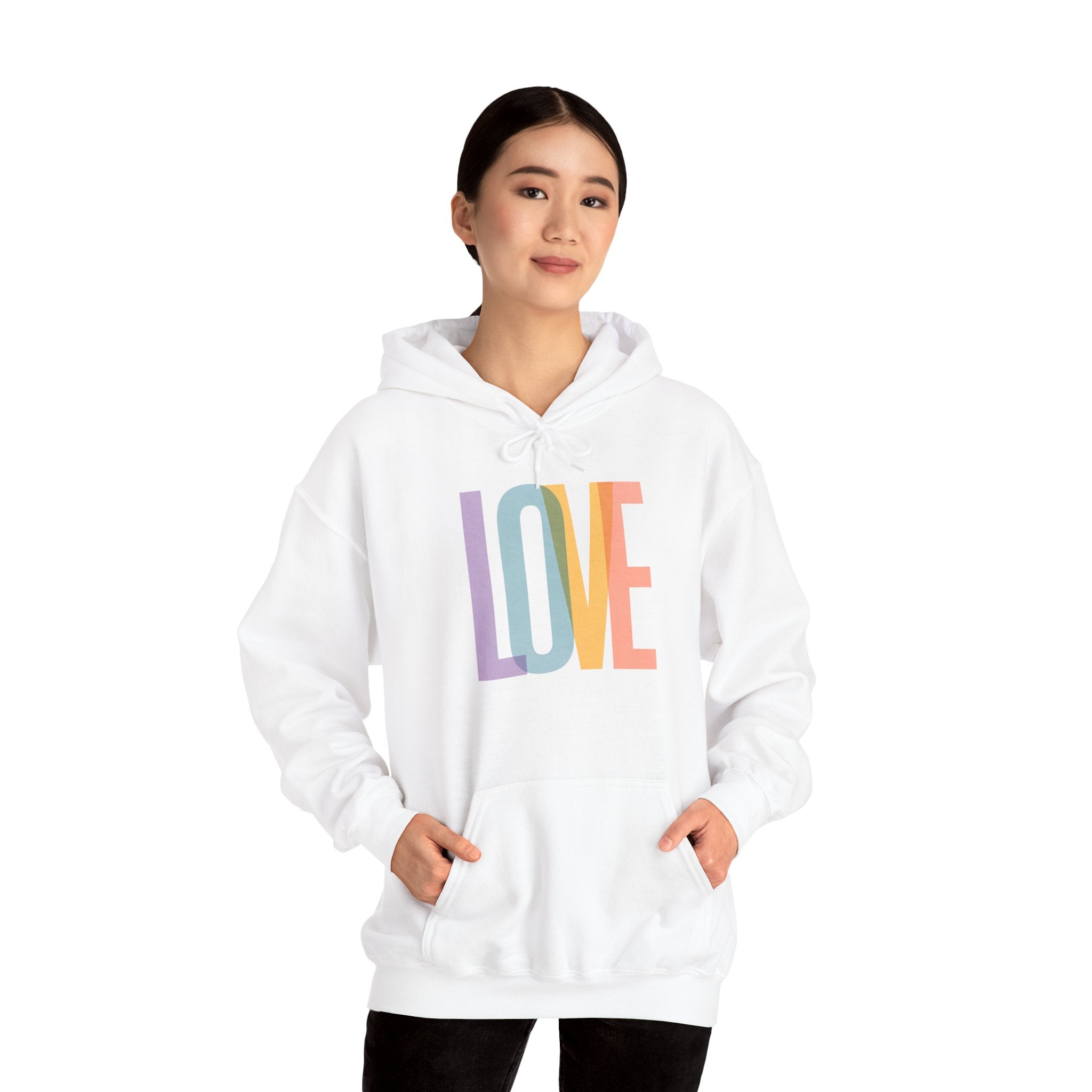 'LOVE' Unisex Hoodie Front and Back Print - Cozy Gift for Friends, Valentine's Day, Casual Wear, Trendy Fashion, Spirit Wear T-Shirt | LZP Tees