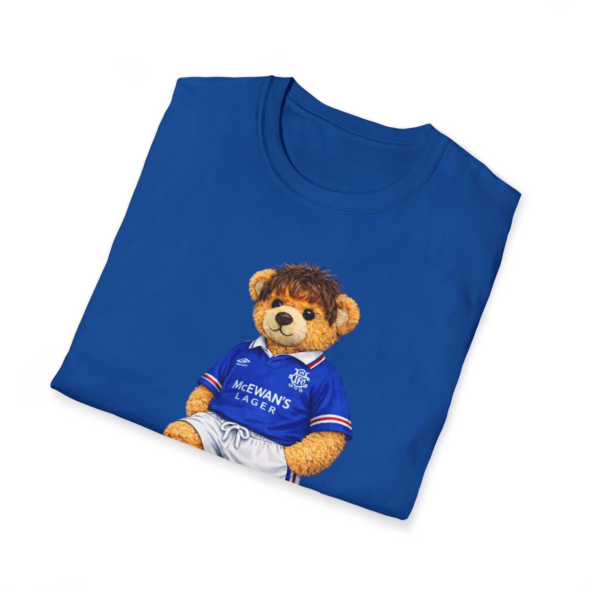 Glasgow Rangers 90s Football Bear T-Shirt – Ibrox Retro Graphic Tee