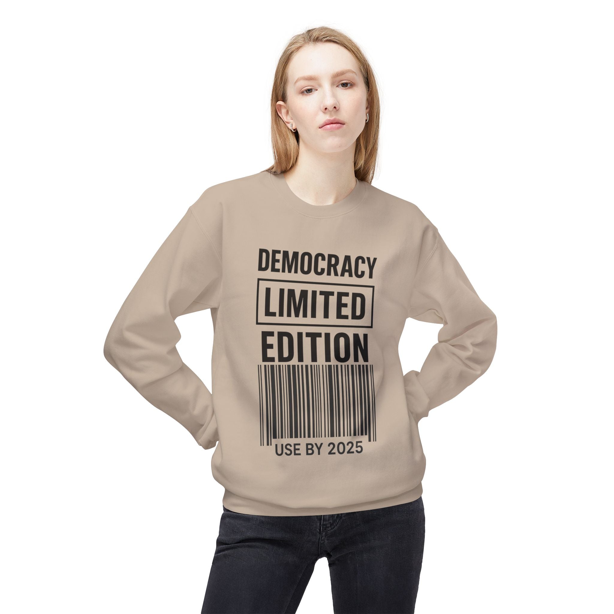 Democracy Political Statement Crewneck Sweatshirt | LZP Tees