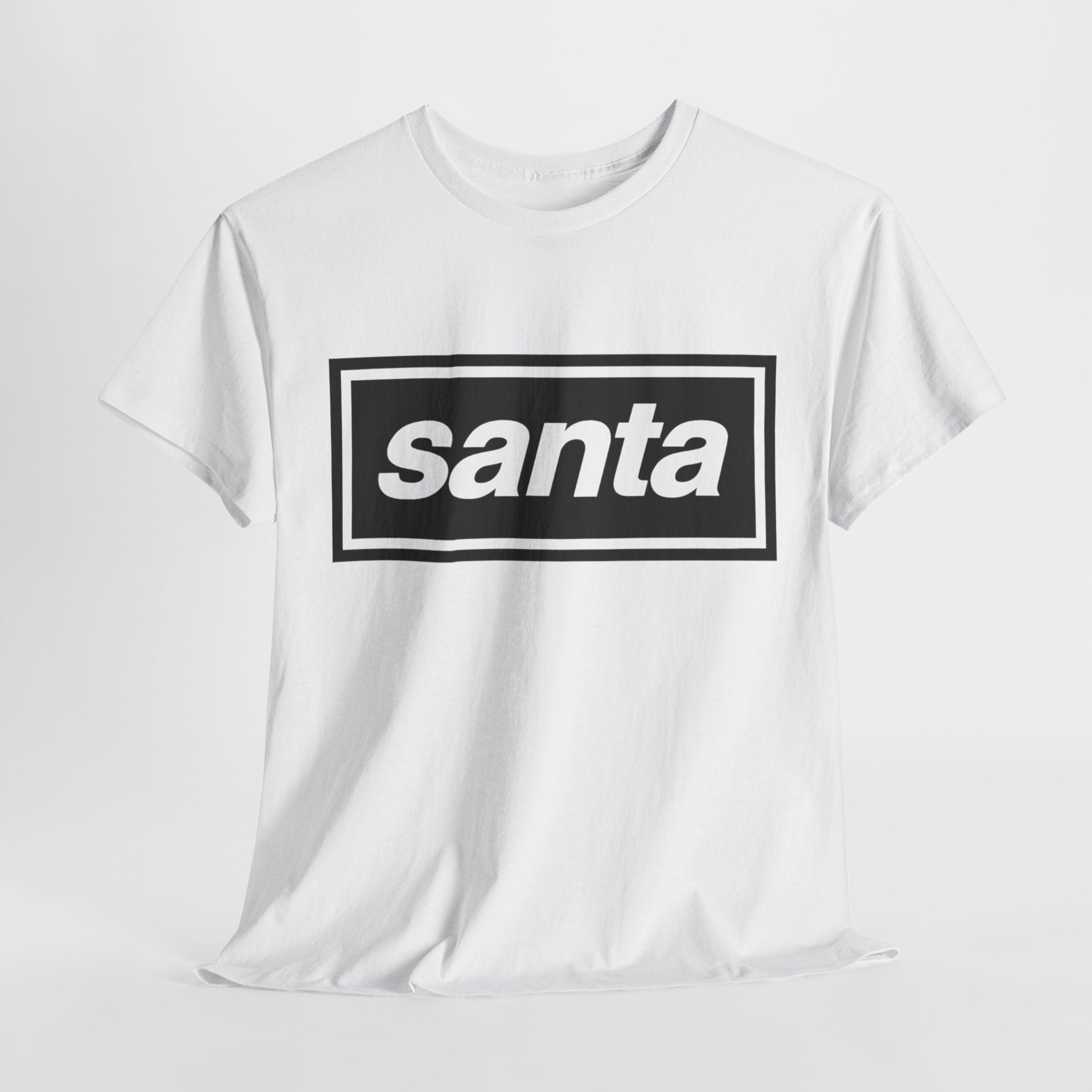 Tričko s grafikou Santa Clause inspirované Oasis - unisexové tričko z těžké bavlny na Vánoce, vánoční večírky, dárky, běžné nošení, slavnostní oslavy 