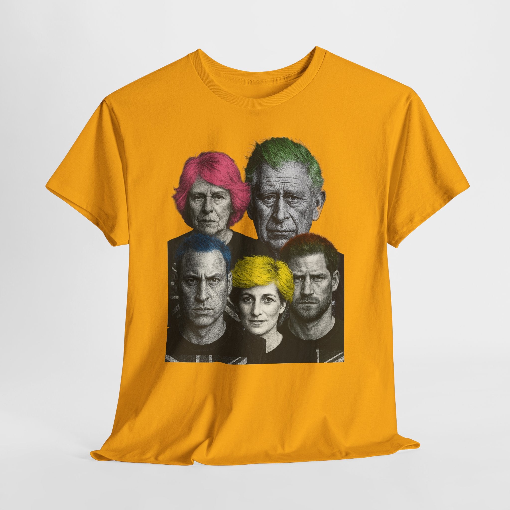Punk PortraitT-Shirt Unisex Heavy Cotton Tee, Retro T-Shirt, Fan Merchandise, Gift for UK Lovers, Casual Wear