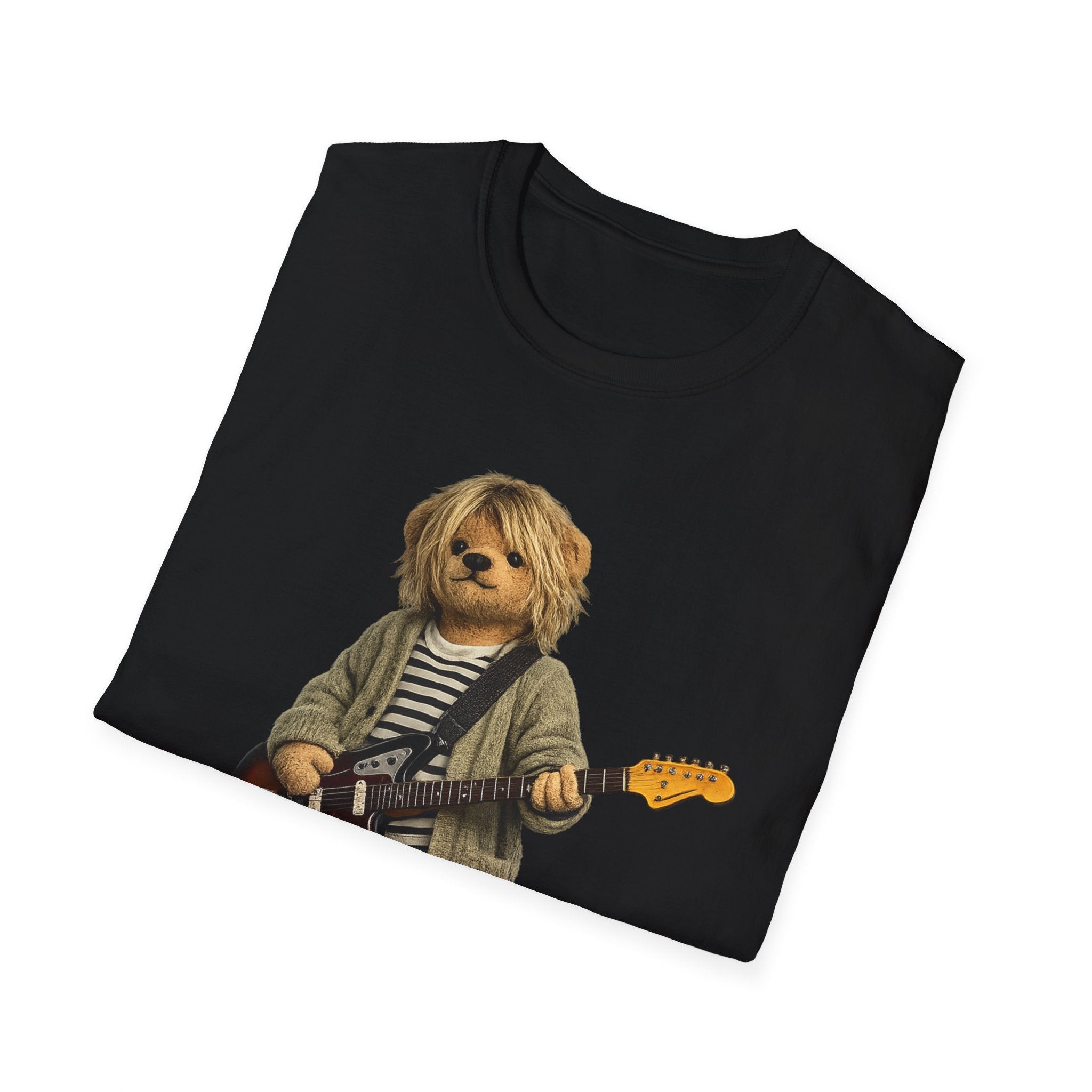 Grunge Kid Guitar T‑Shirt — Cute Rocker Graphic Tee - Bearvana