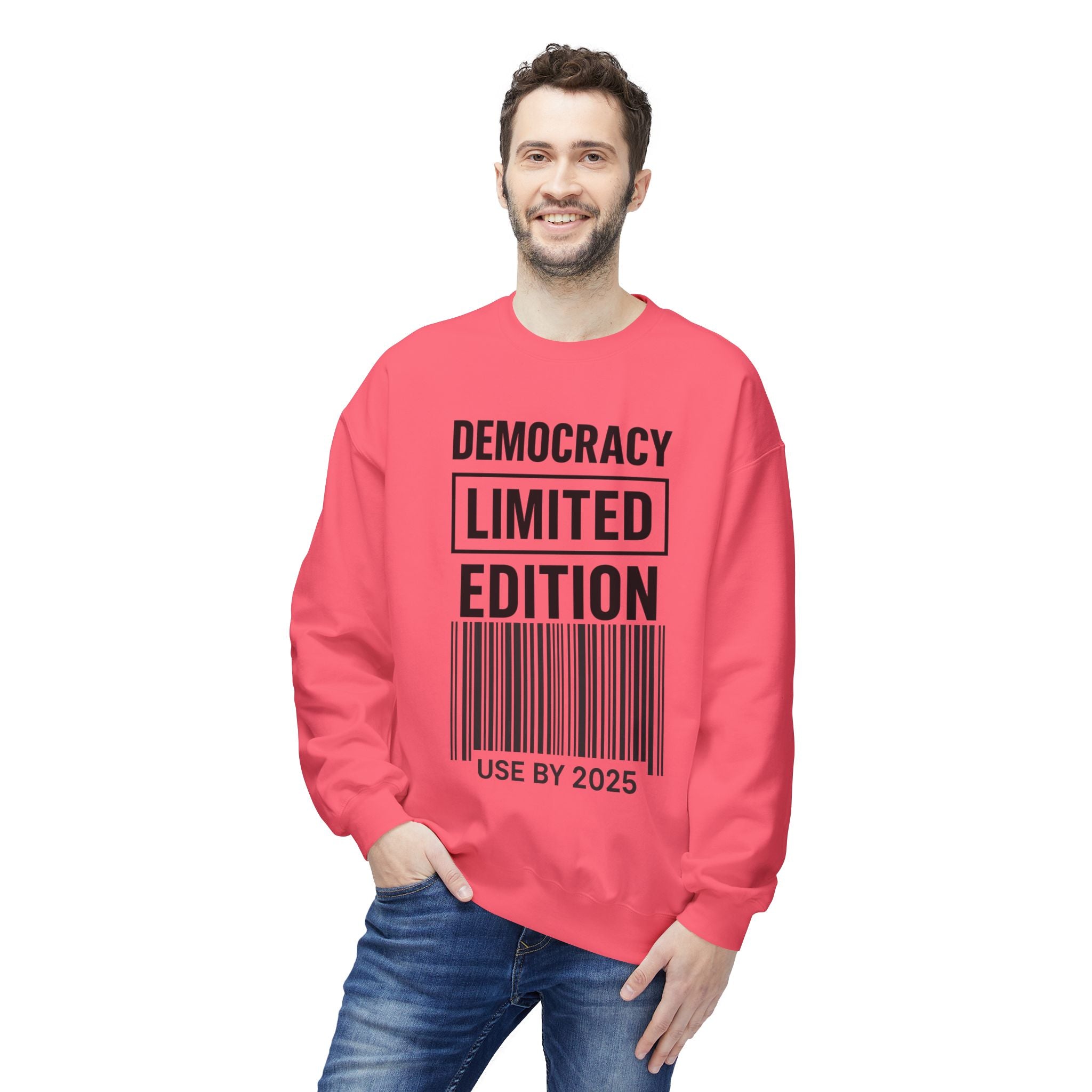 Democracy Political Statement Crewneck Sweatshirt | LZP Tees