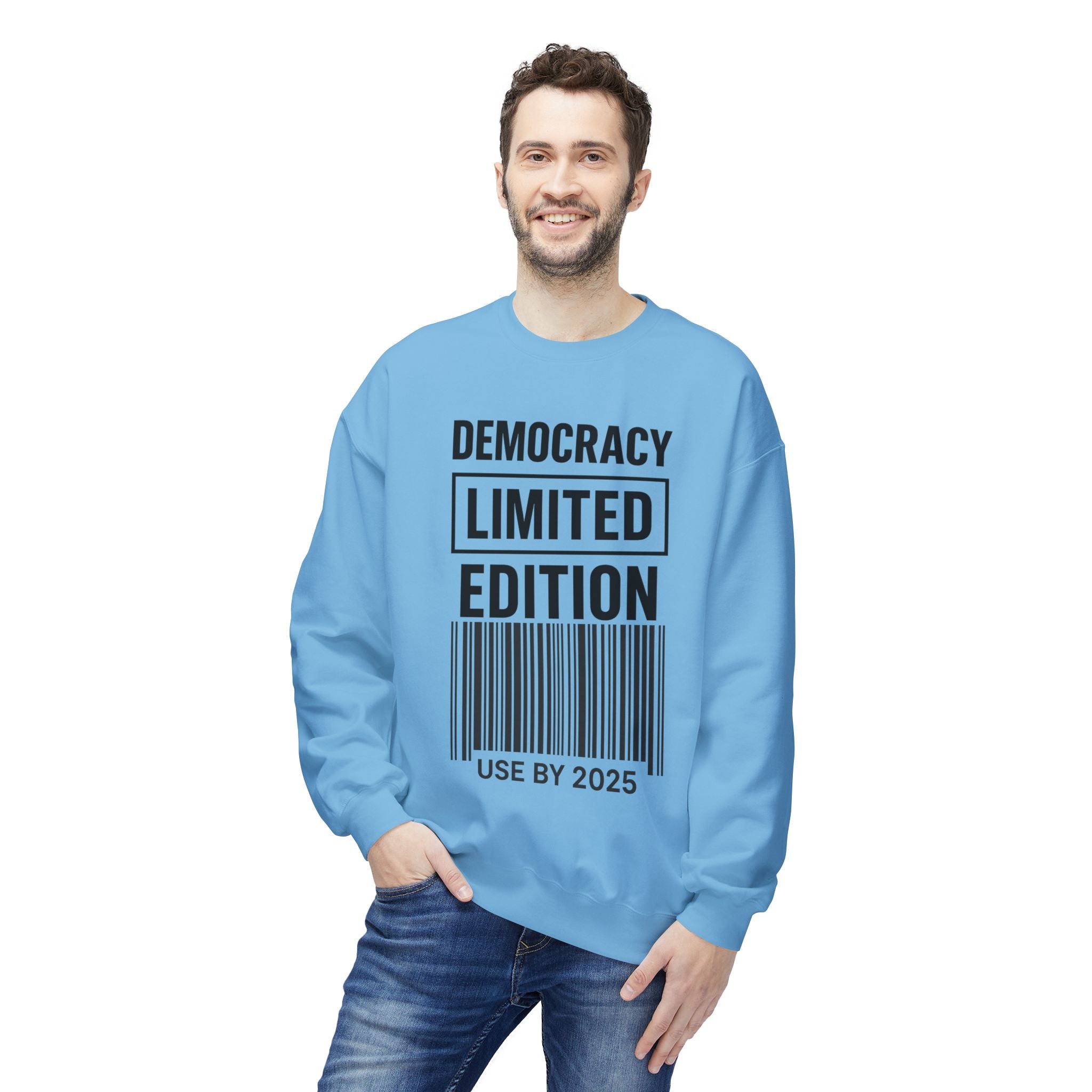 Democracy Political Statement Crewneck Sweatshirt | LZP Tees