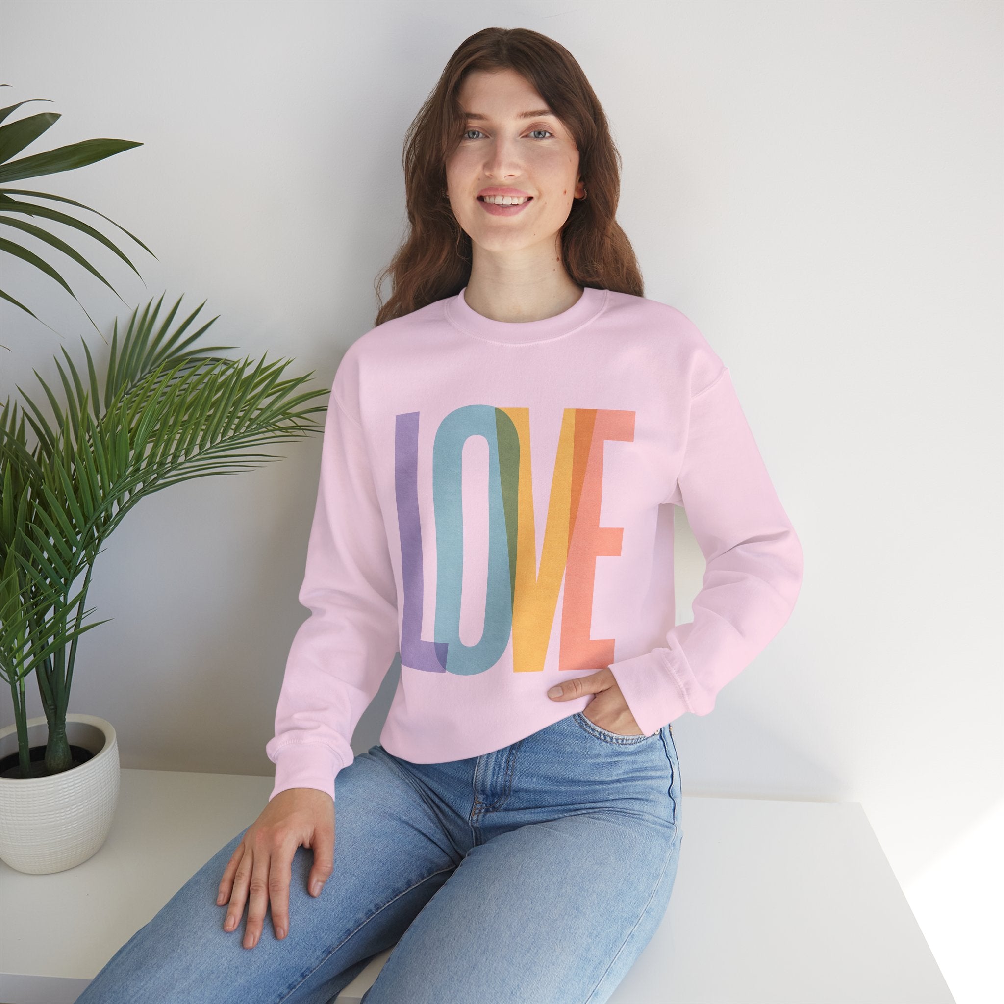 Love Sweatshirt | Cozy Crewneck for Couples, Gift for Valentine's Day, Casual Wear, Everyday Comfort, Trendy Apparel | LZP Tees