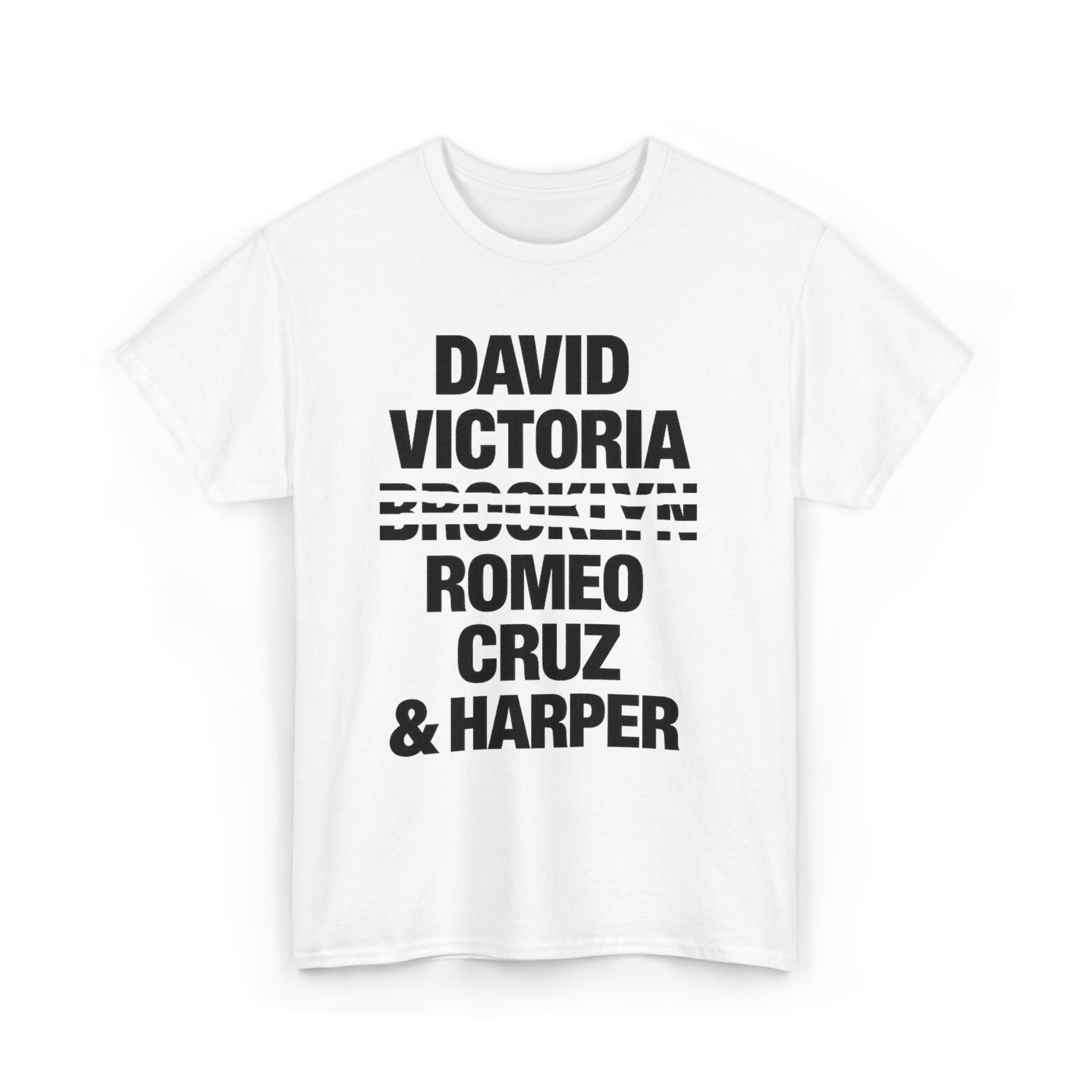 Where is Brooklyn Bold Stacked Names Design (David, Victoria, Romeo, Cruz & Harper)