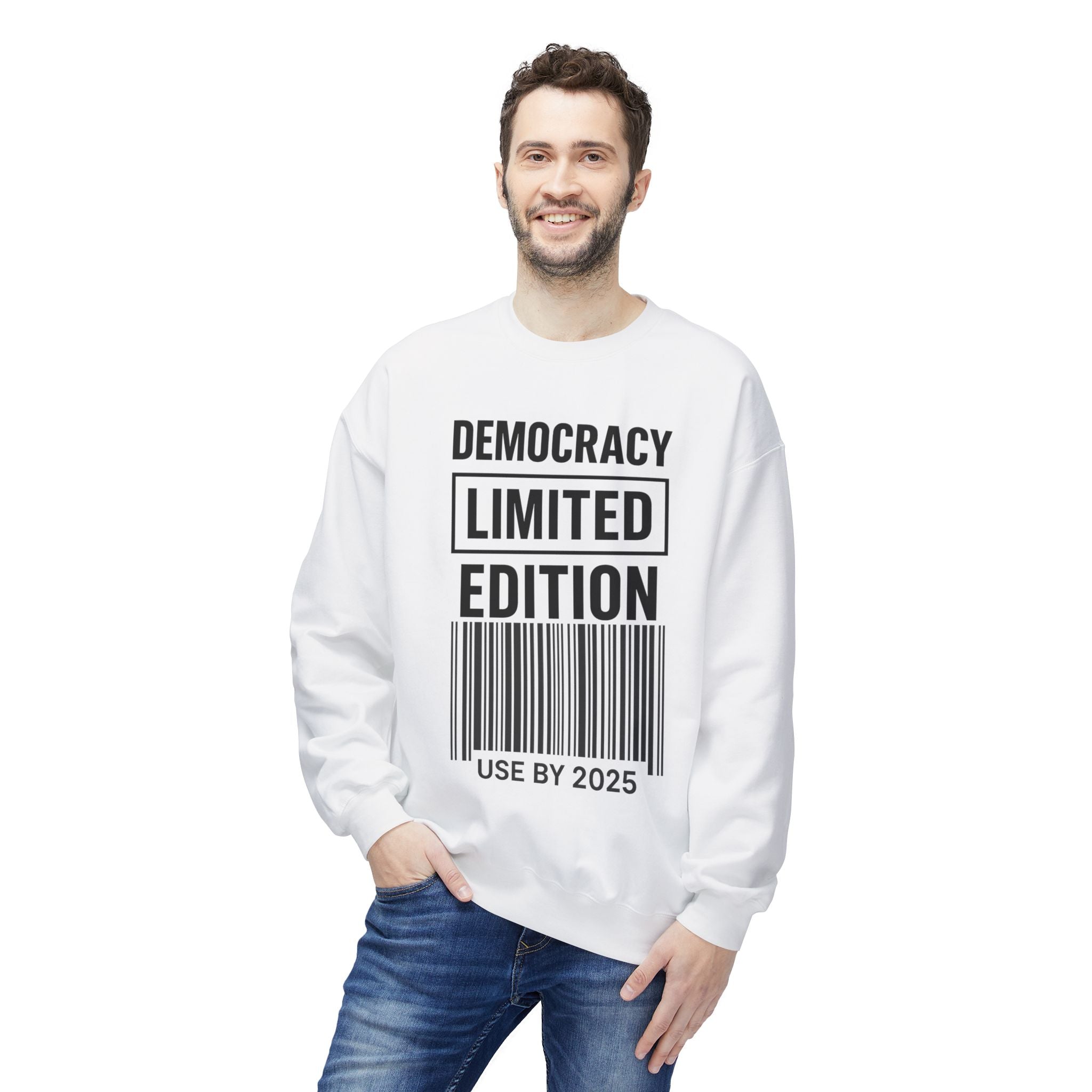 Democracy Political Statement Crewneck Sweatshirt | LZP Tees