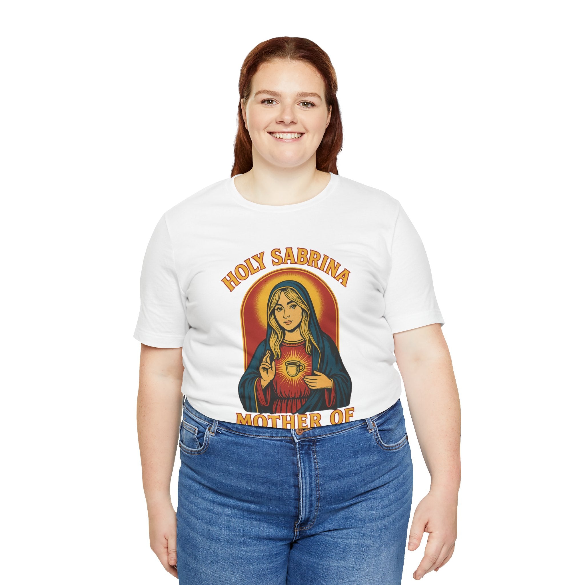 Holy Sabrina Espresso Tee, Coffee Lover Gift, Funny T-Shirt, Unisex Graphic Tee, Music Lover Present, Casual Coffee Shirt | LZP Tees