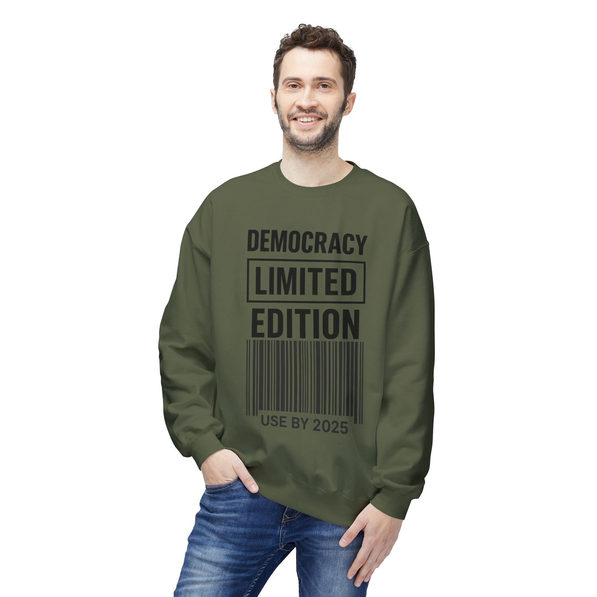 Democracy Political Statement Crewneck Sweatshirt | LZP Tees