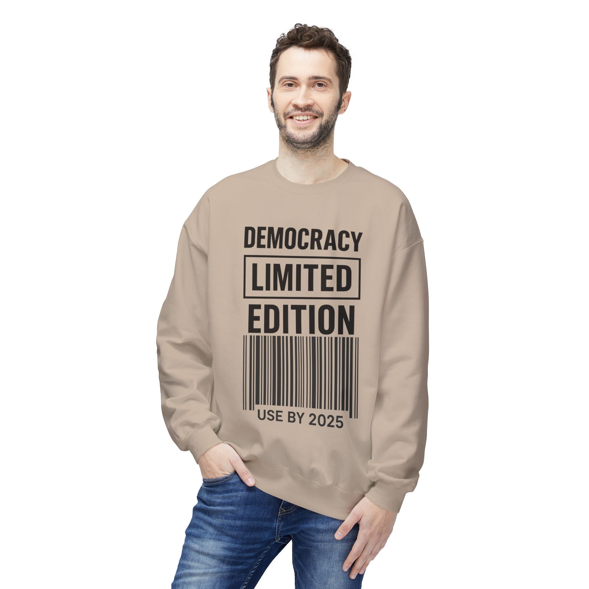 Democracy Political Statement Crewneck Sweatshirt | LZP Tees