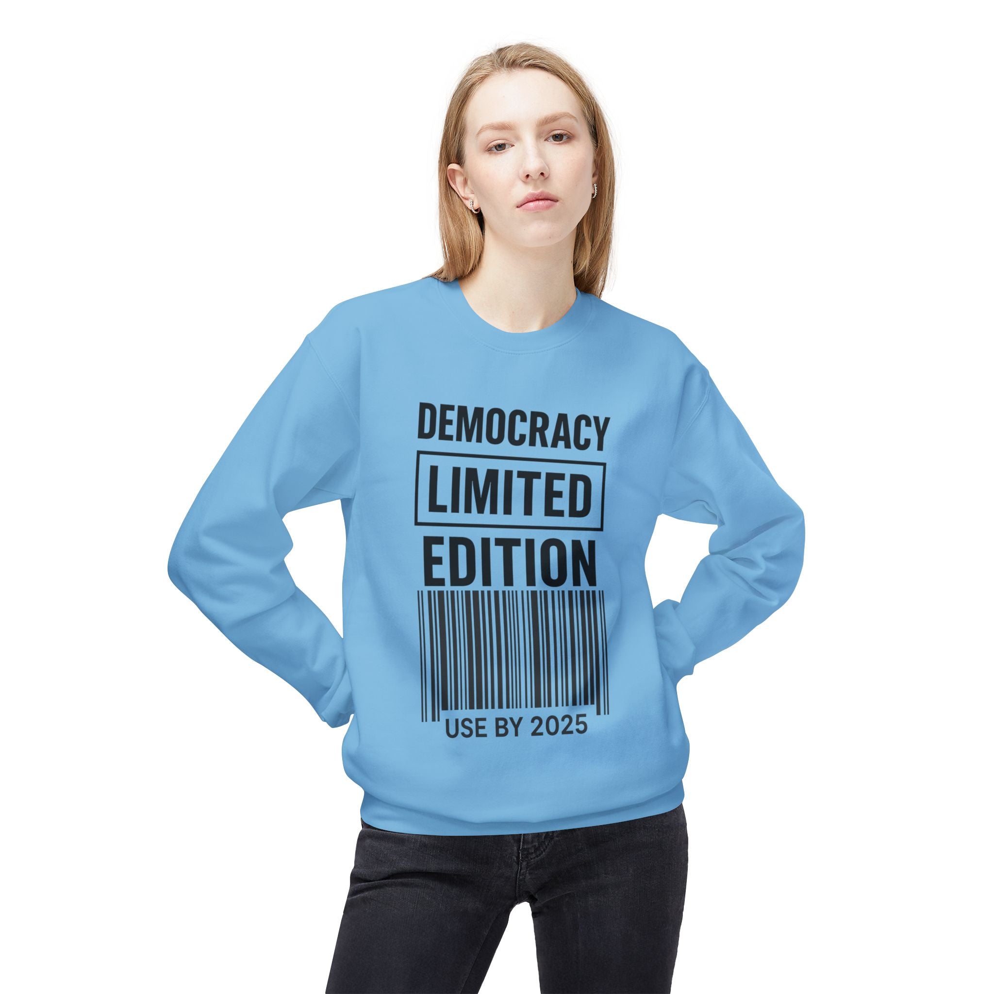 Democracy Political Statement Crewneck Sweatshirt | LZP Tees