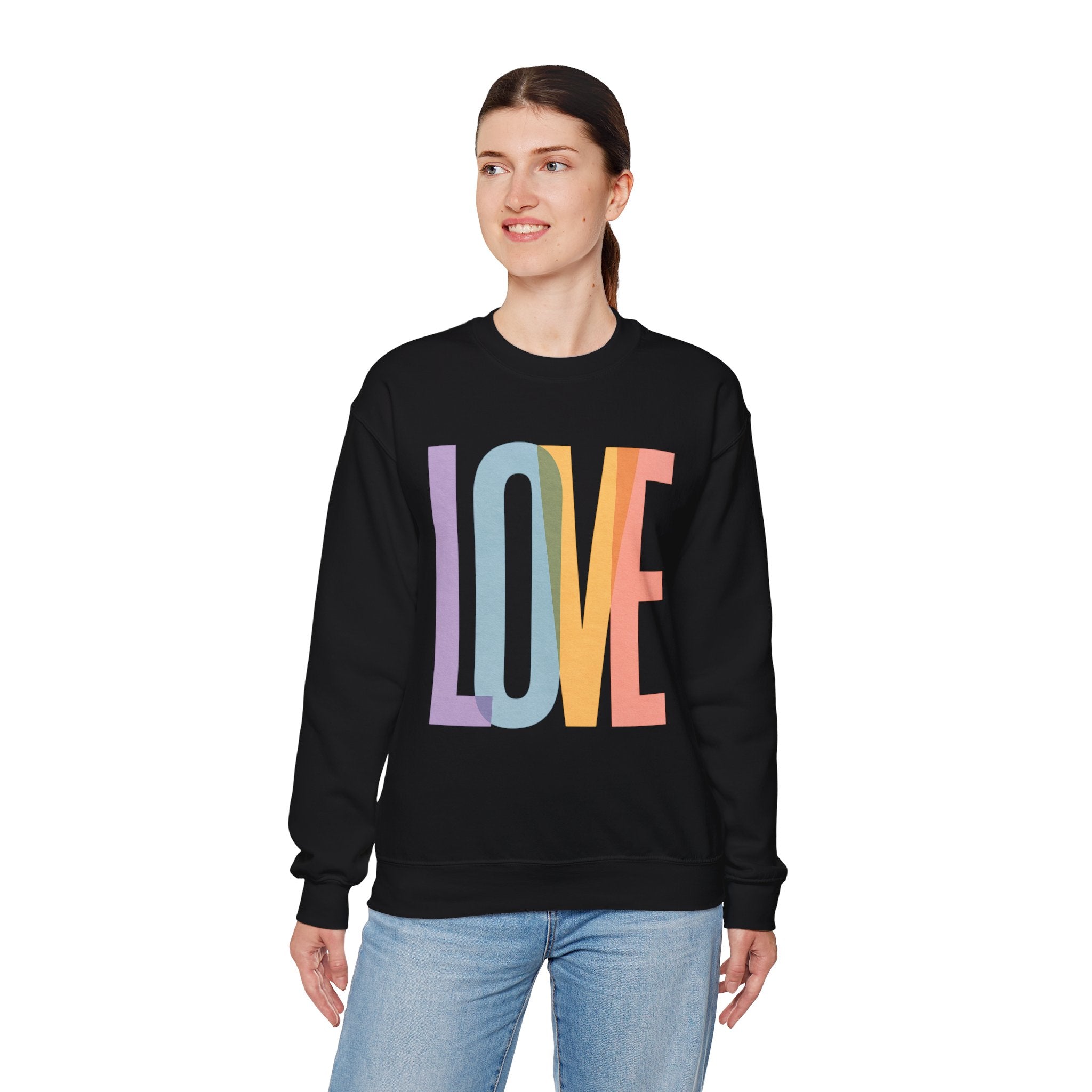 Love Sweatshirt | Cozy Crewneck for Couples, Gift for Valentine's Day, Casual Wear, Everyday Comfort, Trendy Apparel | LZP Tees