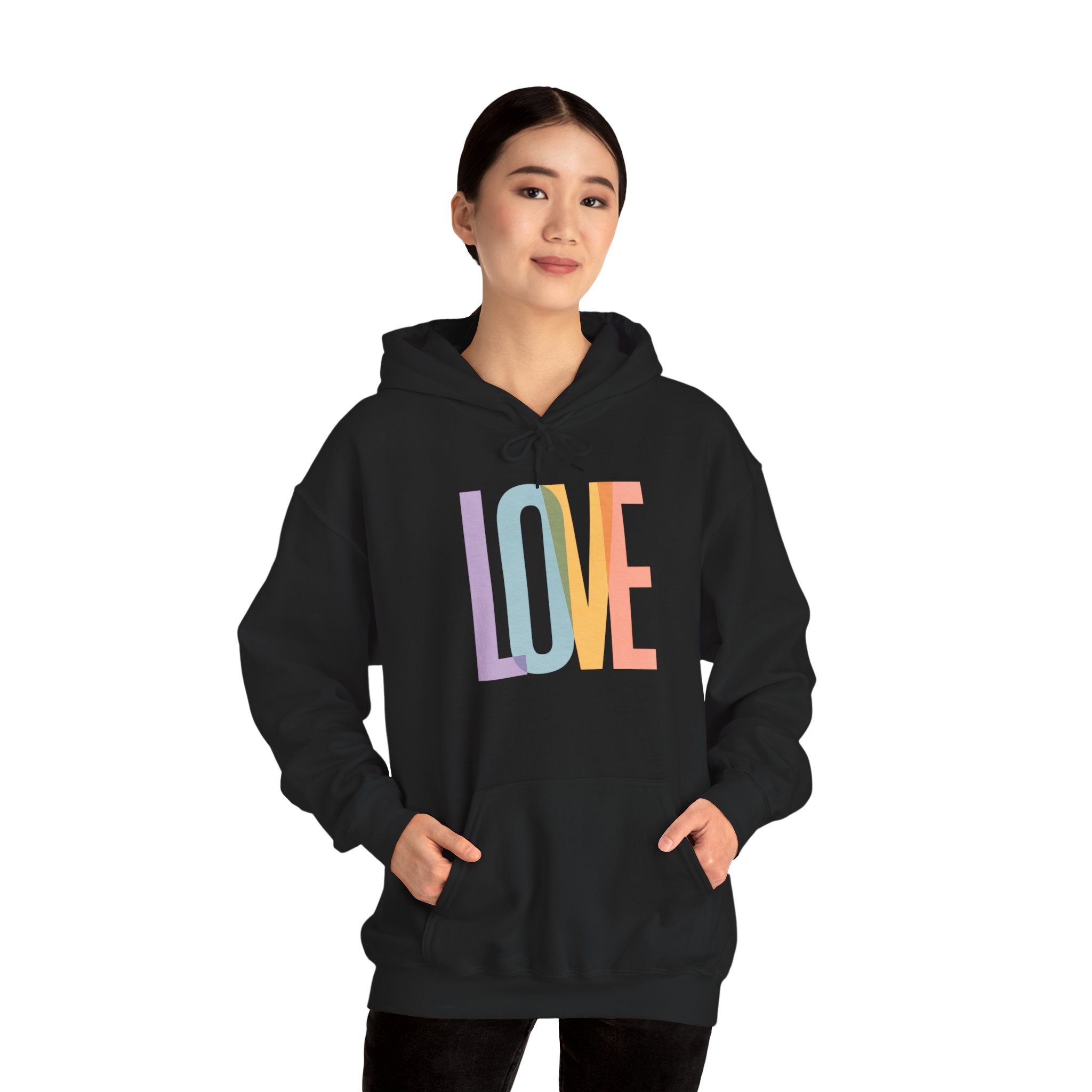 'LOVE' Unisex Hoodie Front and Back Print - Cozy Gift for Friends, Valentine's Day, Casual Wear, Trendy Fashion, Spirit Wear T-Shirt | LZP Tees