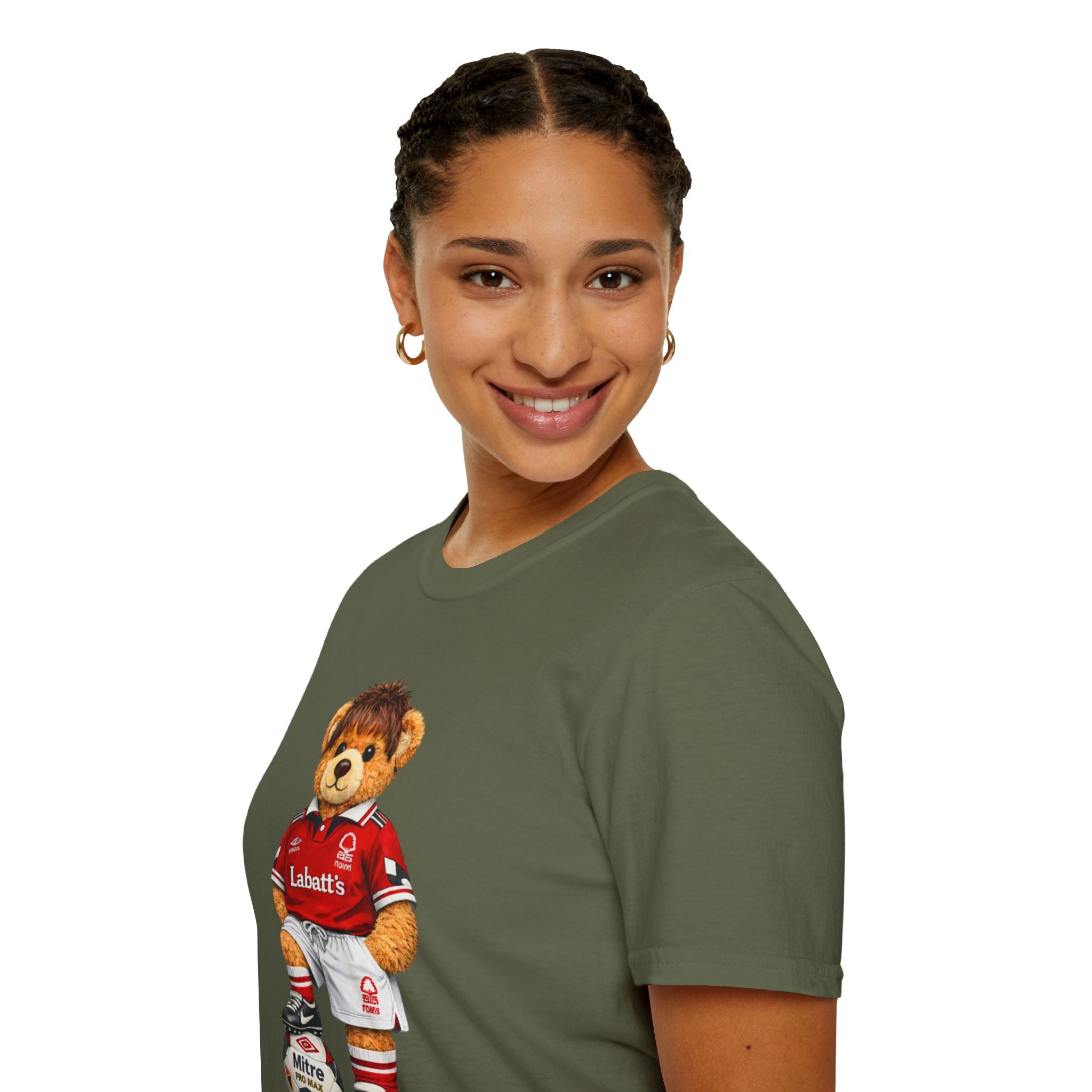 Nottingham Forest 90s Football Bear T-Shirt – City Ground Retro Graphic Tee
