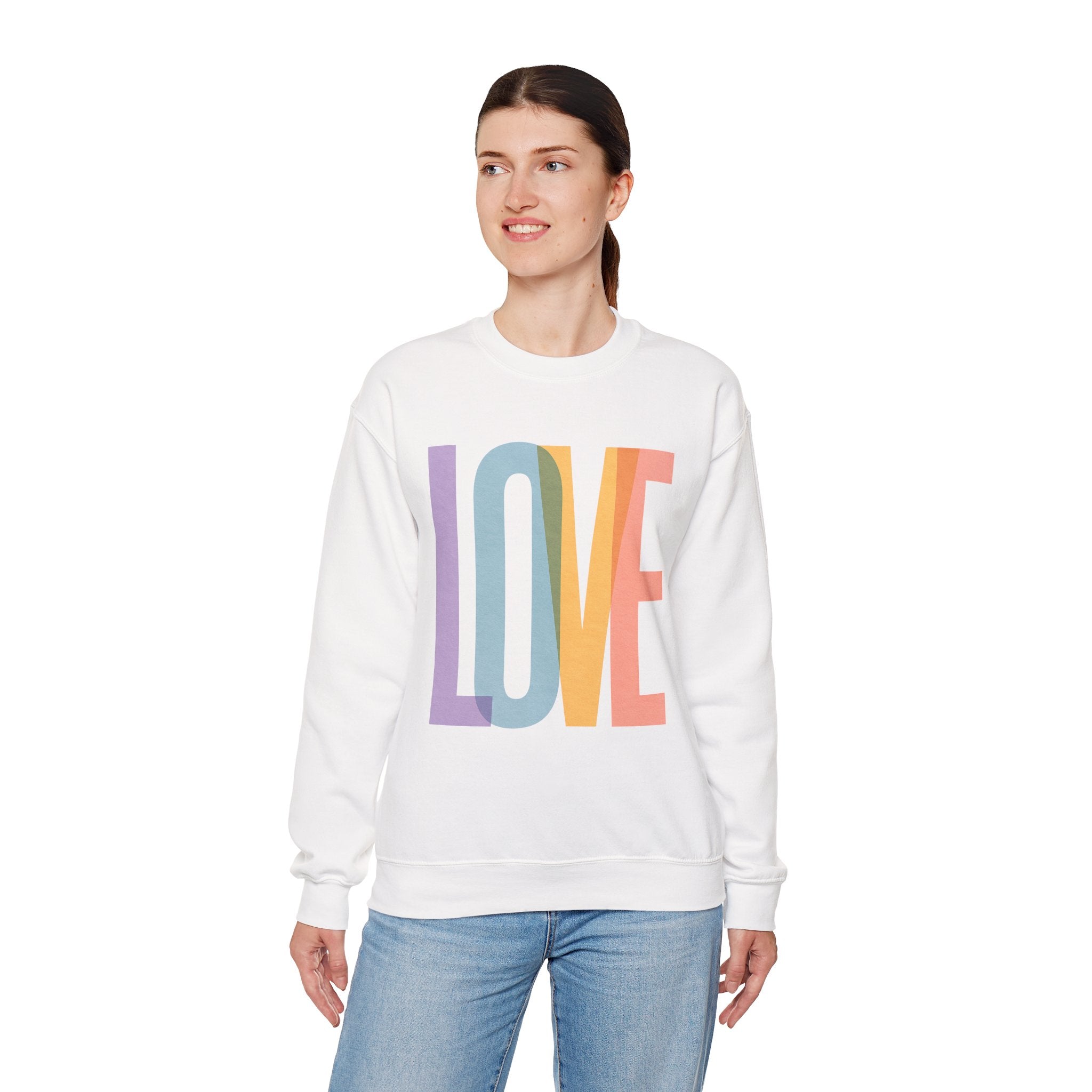Love Sweatshirt | Cozy Crewneck for Couples, Gift for Valentine's Day, Casual Wear, Everyday Comfort, Trendy Apparel | LZP Tees