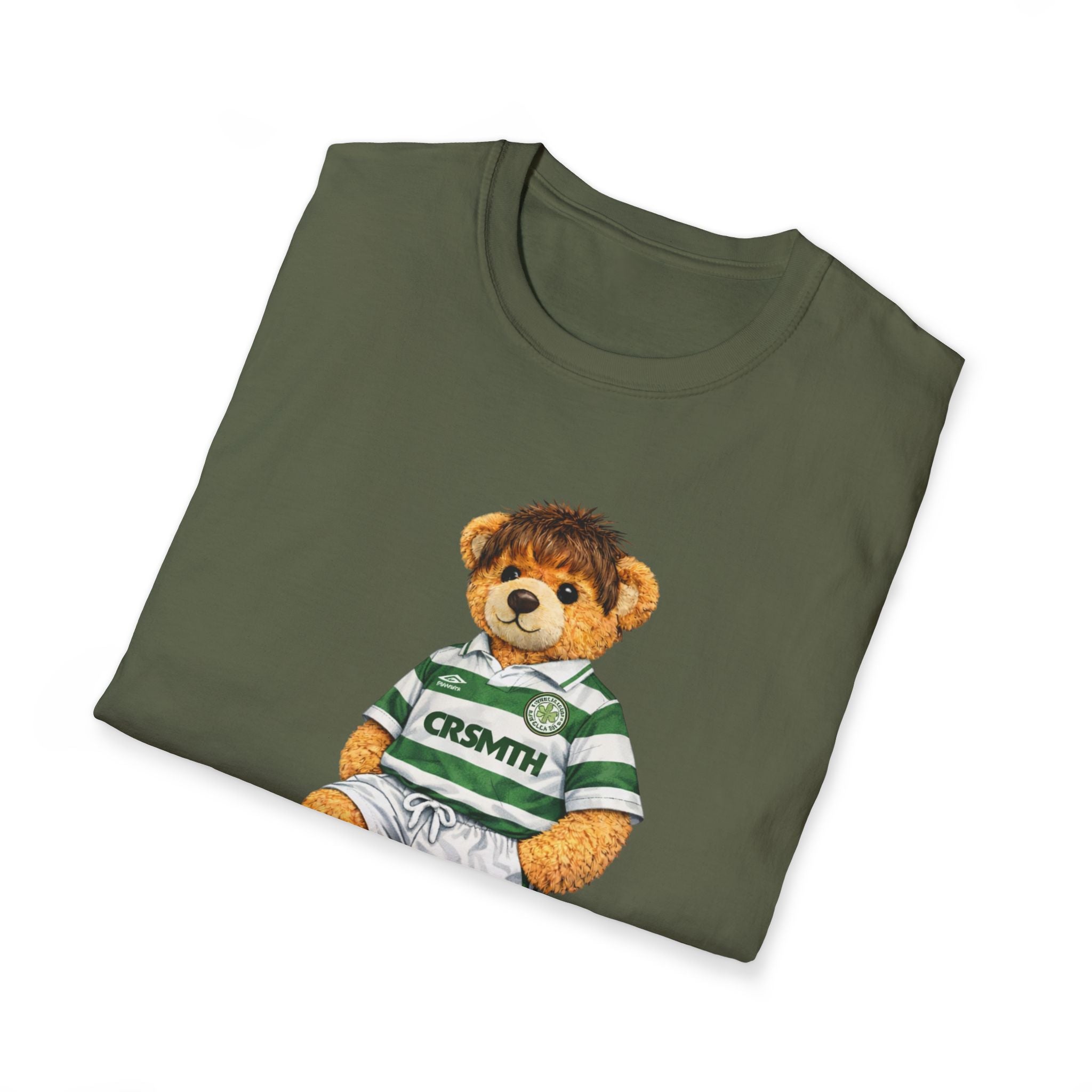 Celtic 90s Football Bear T-Shirt – Parkhead Retro Graphic Tee