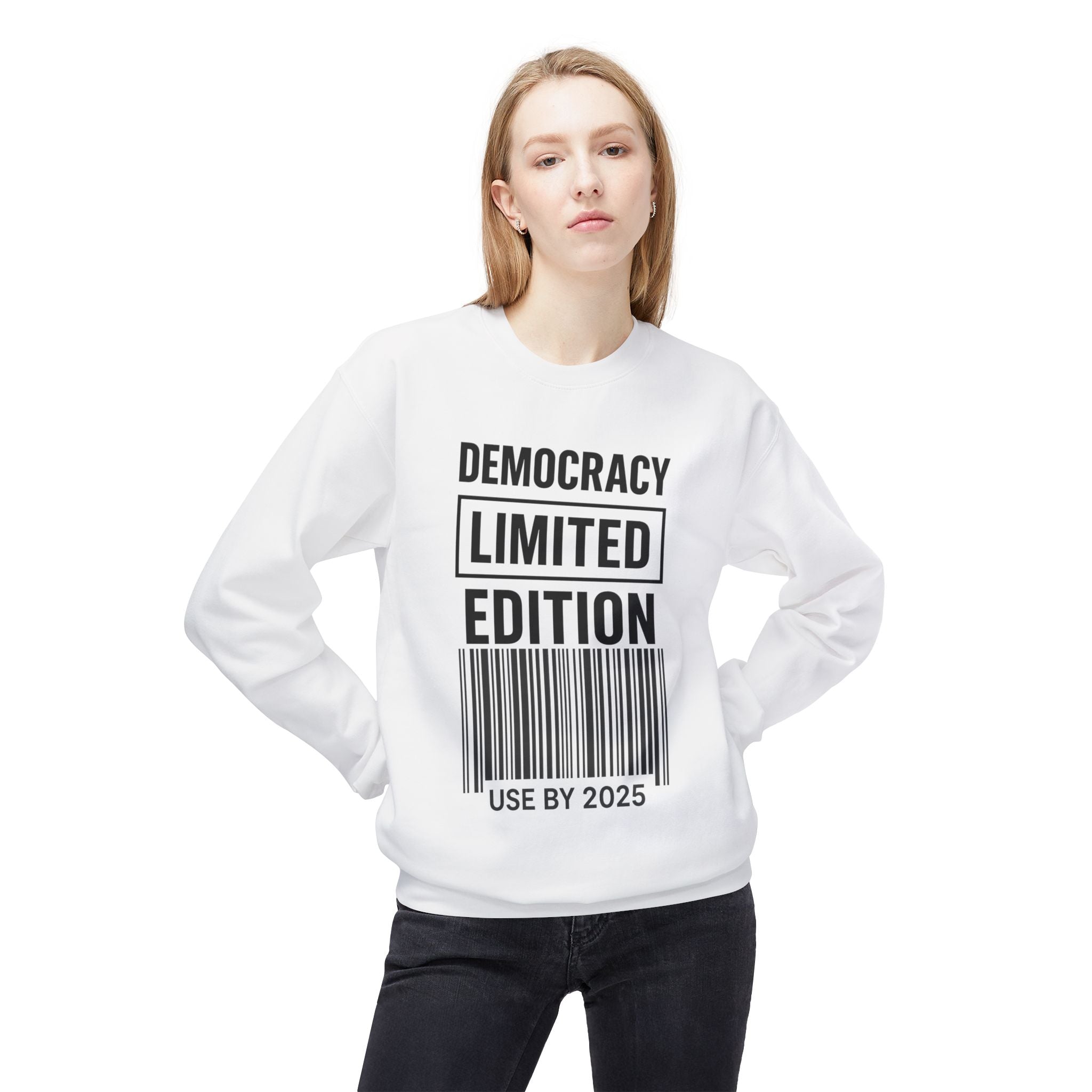 Democracy Political Statement Crewneck Sweatshirt | LZP Tees