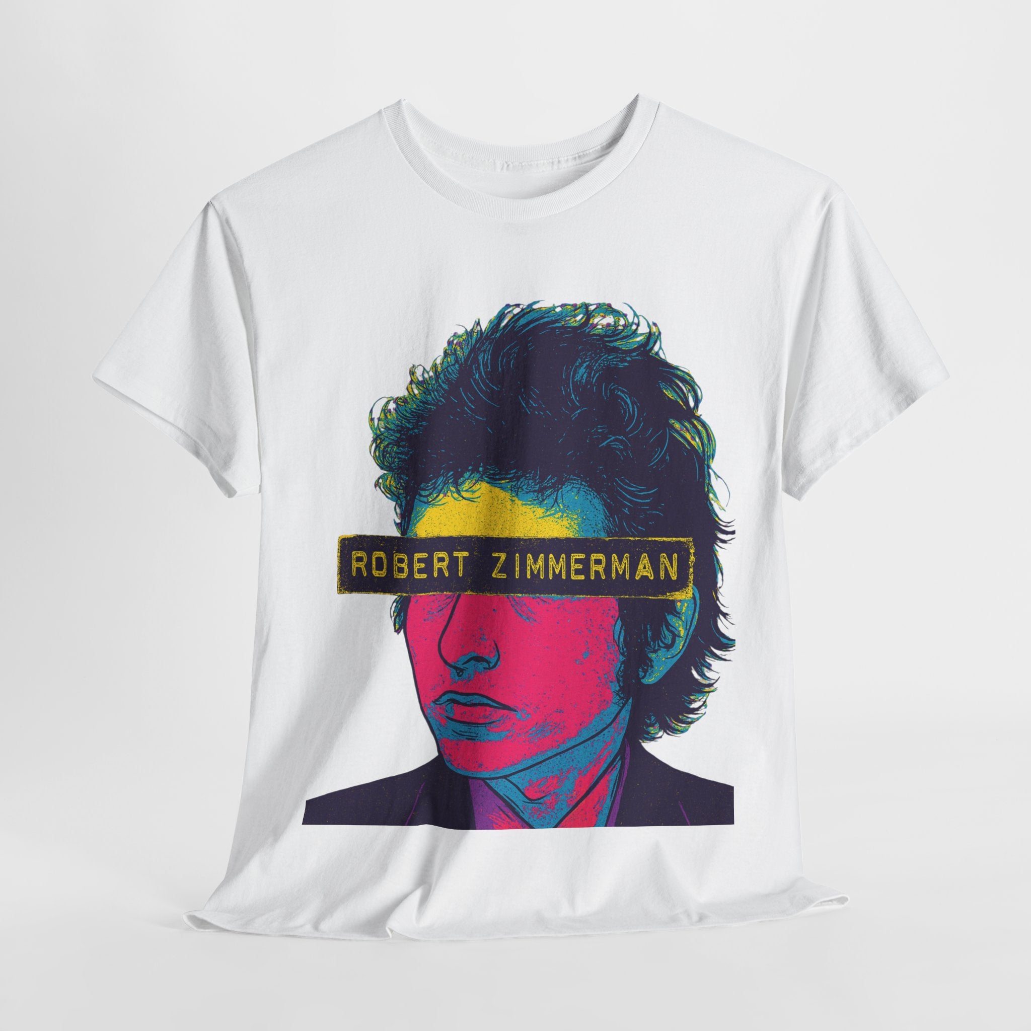 Bold Pop Art Music Tee Inspired by Robert Zimmerman, Bob Dylan Cool Graphic Tee for Music Lovers, Casual Wear, Gift for Musicians – T‑Shirt (Unisex)