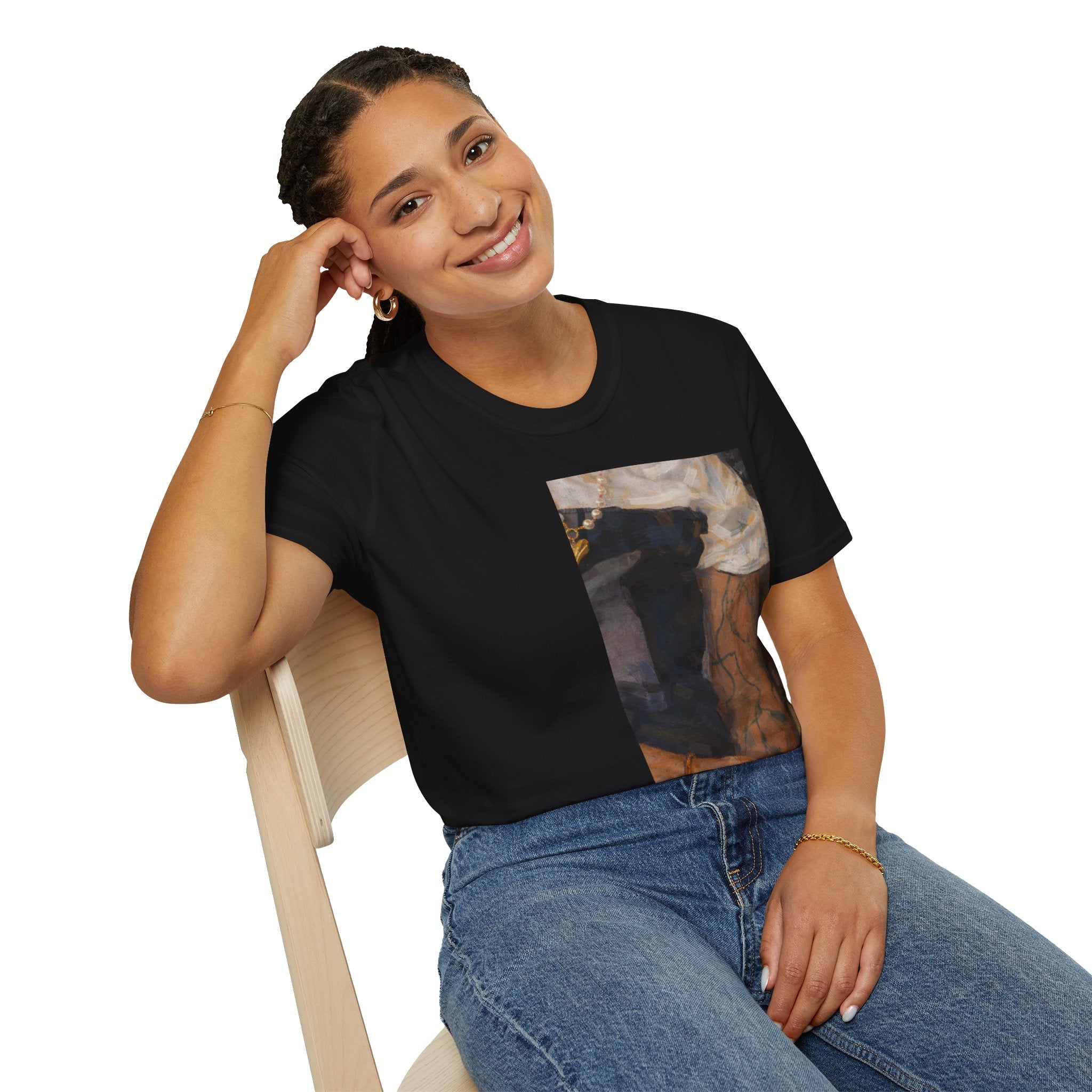 Artistic Fragment Print T‑Shirt