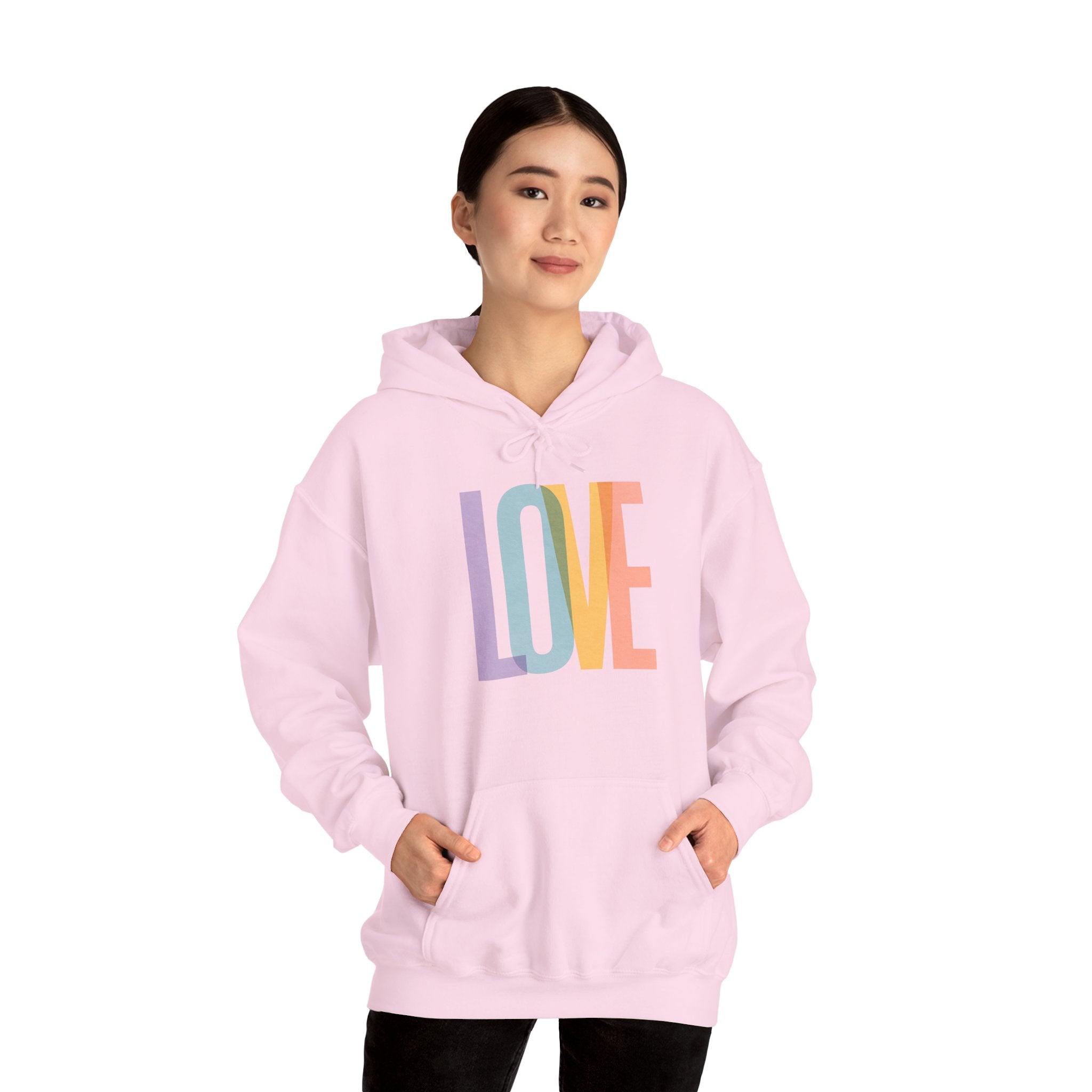 'LOVE' Unisex Hoodie Front and Back Print - Cozy Gift for Friends, Valentine's Day, Casual Wear, Trendy Fashion, Spirit Wear T-Shirt | LZP Tees