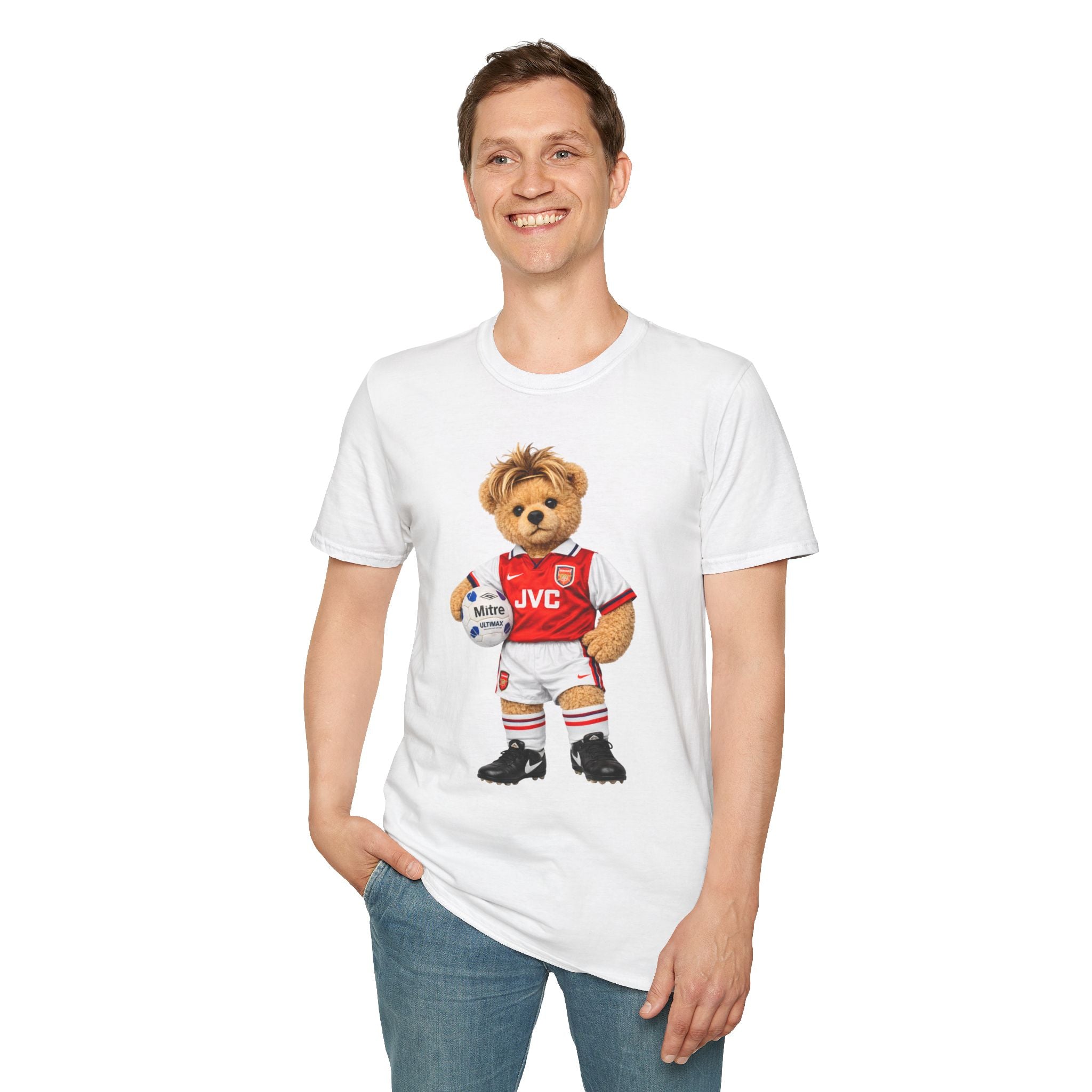 Highbury Hero Bear – Arsenal 90s Football Icon Graphic Tee