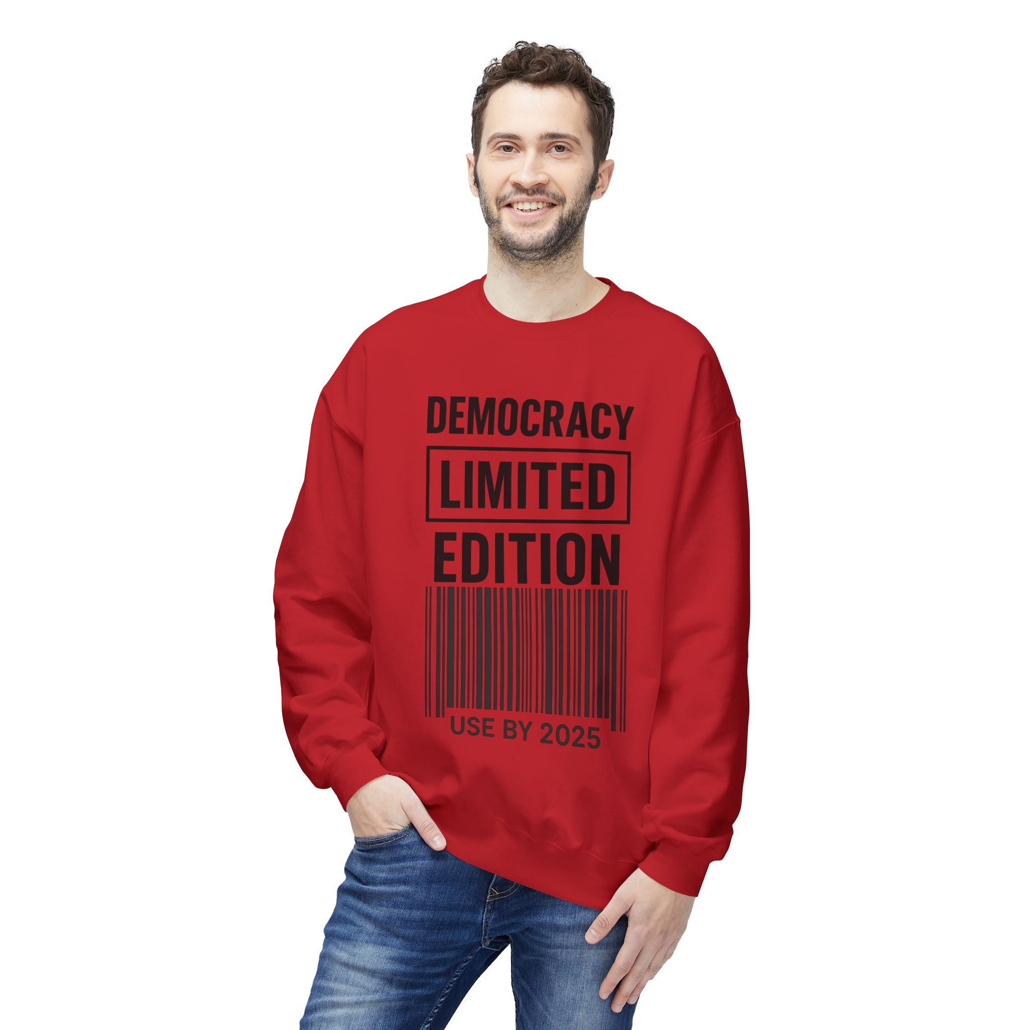 Democracy Political Statement Crewneck Sweatshirt | LZP Tees