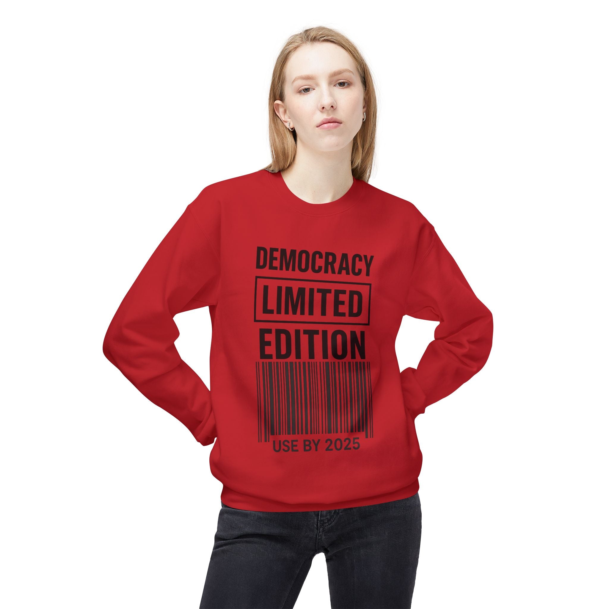 Democracy Political Statement Crewneck Sweatshirt | LZP Tees