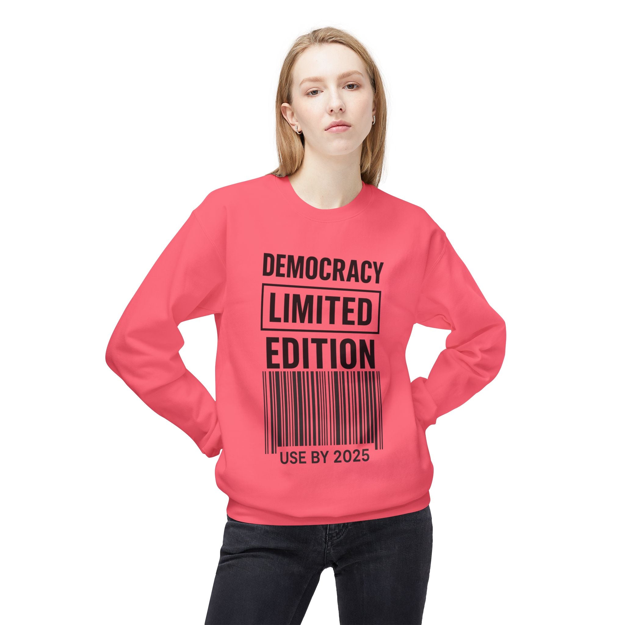 Democracy Political Statement Crewneck Sweatshirt | LZP Tees