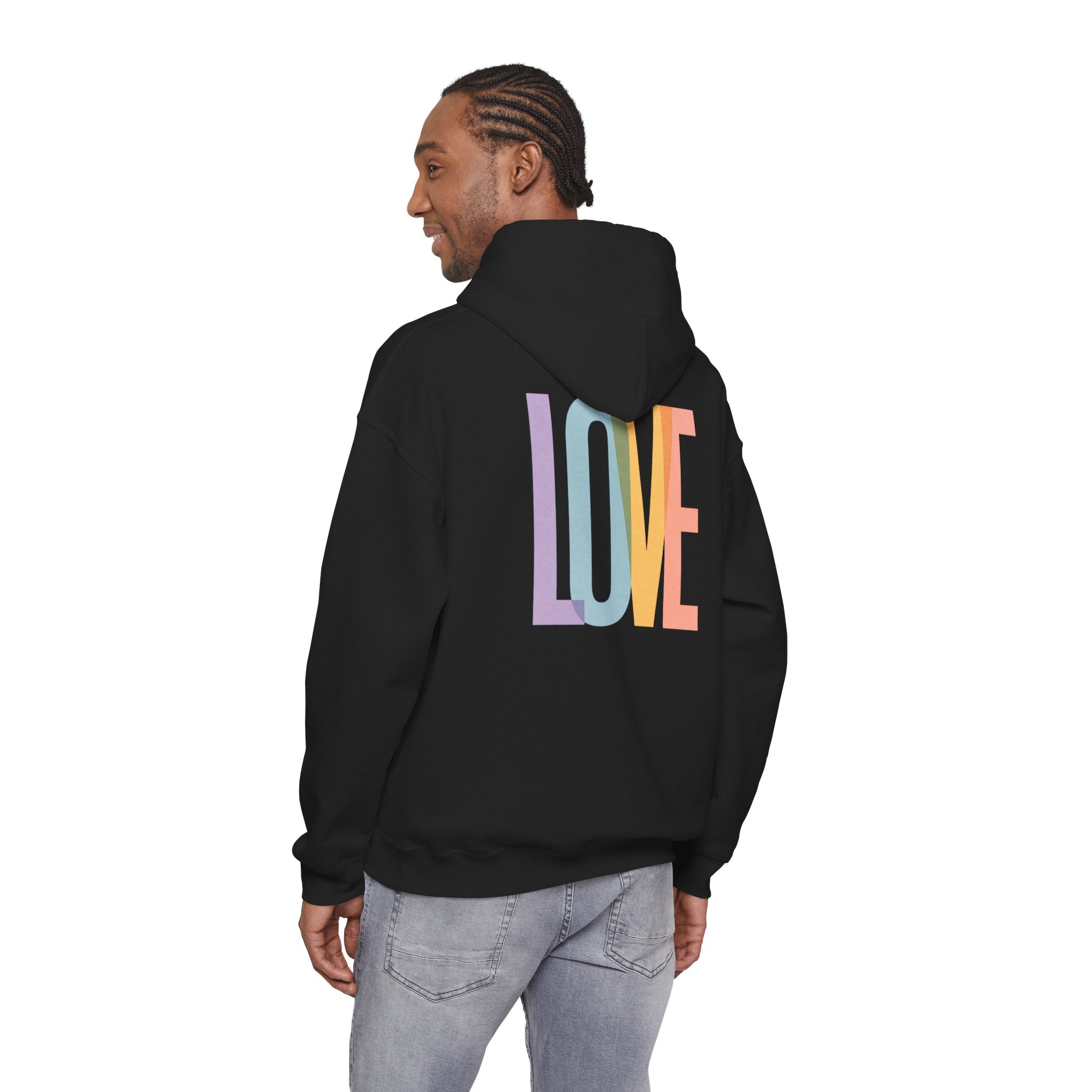 'LOVE' Unisex Hoodie Front and Back Print - Cozy Gift for Friends, Valentine's Day, Casual Wear, Trendy Fashion, Spirit Wear T-Shirt | LZP Tees