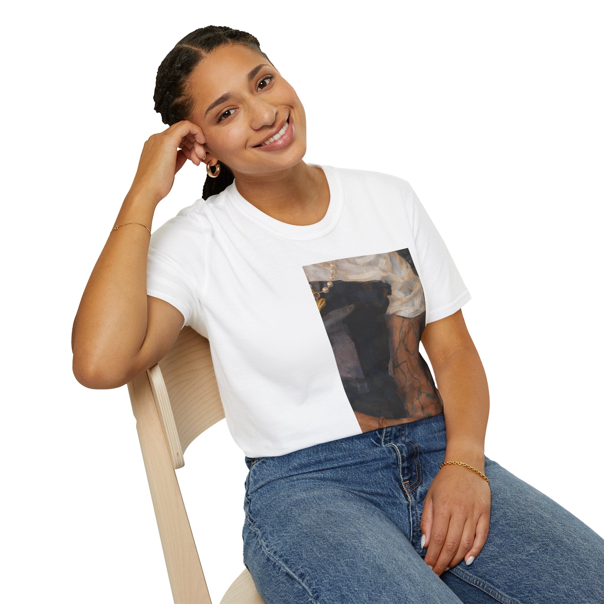 Artistic Fragment Print T‑Shirt