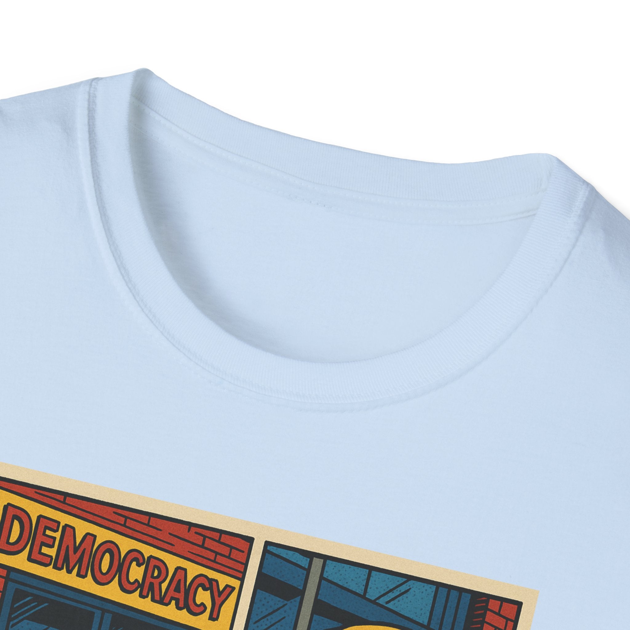 Democracy Comic Strip Graphic Unisex T-Shirt - Learn Lobby Liberate | LZP Tees