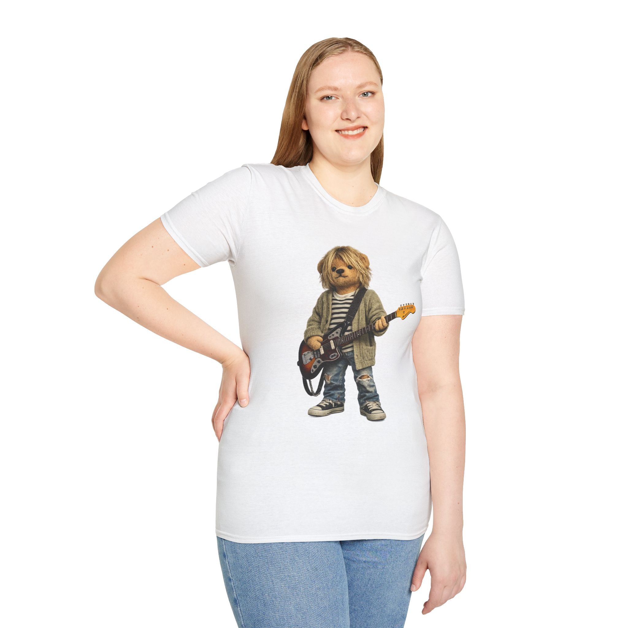 Grunge Kid Guitar T‑Shirt — Cute Rocker Graphic Tee - Bearvana
