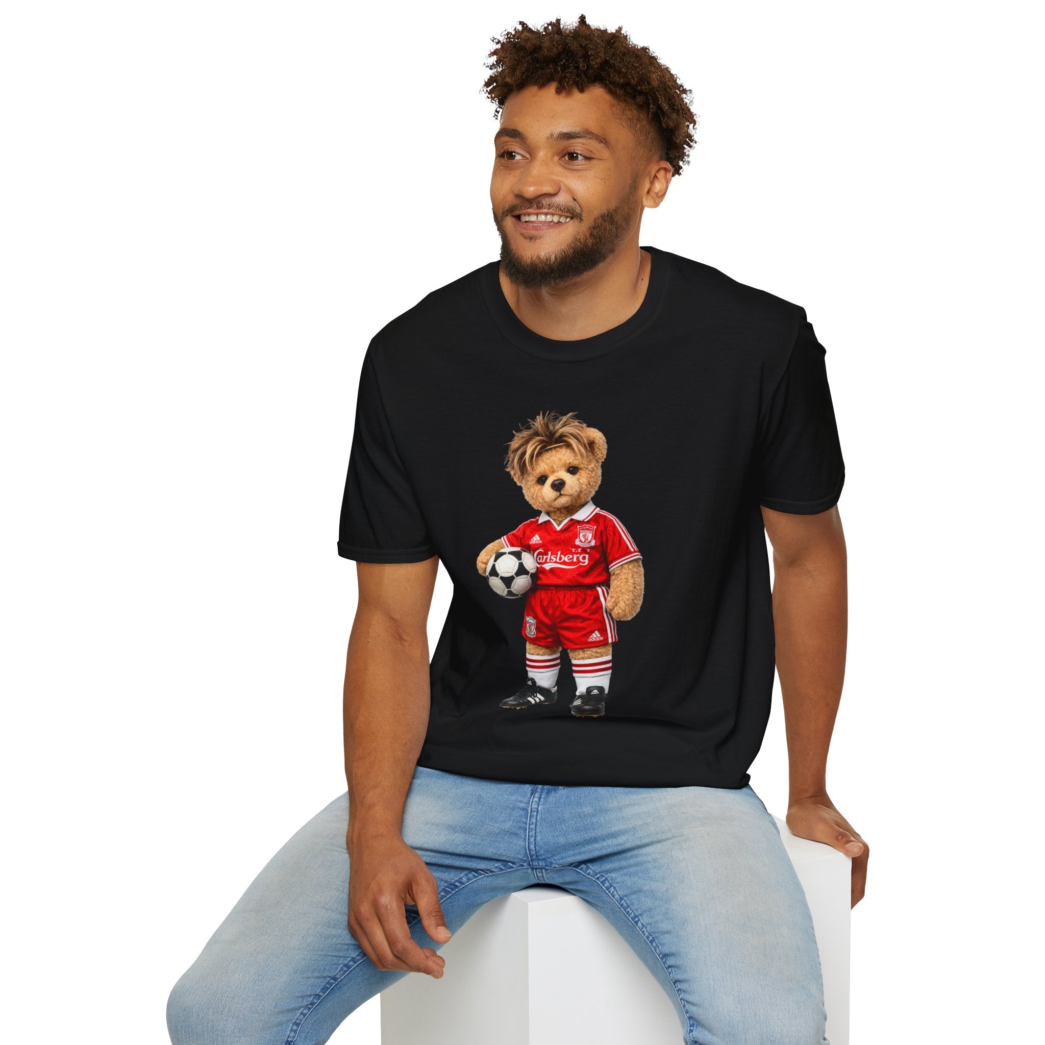 Anfield Icon Bear – 90s Liverpool Football Graphic Tee