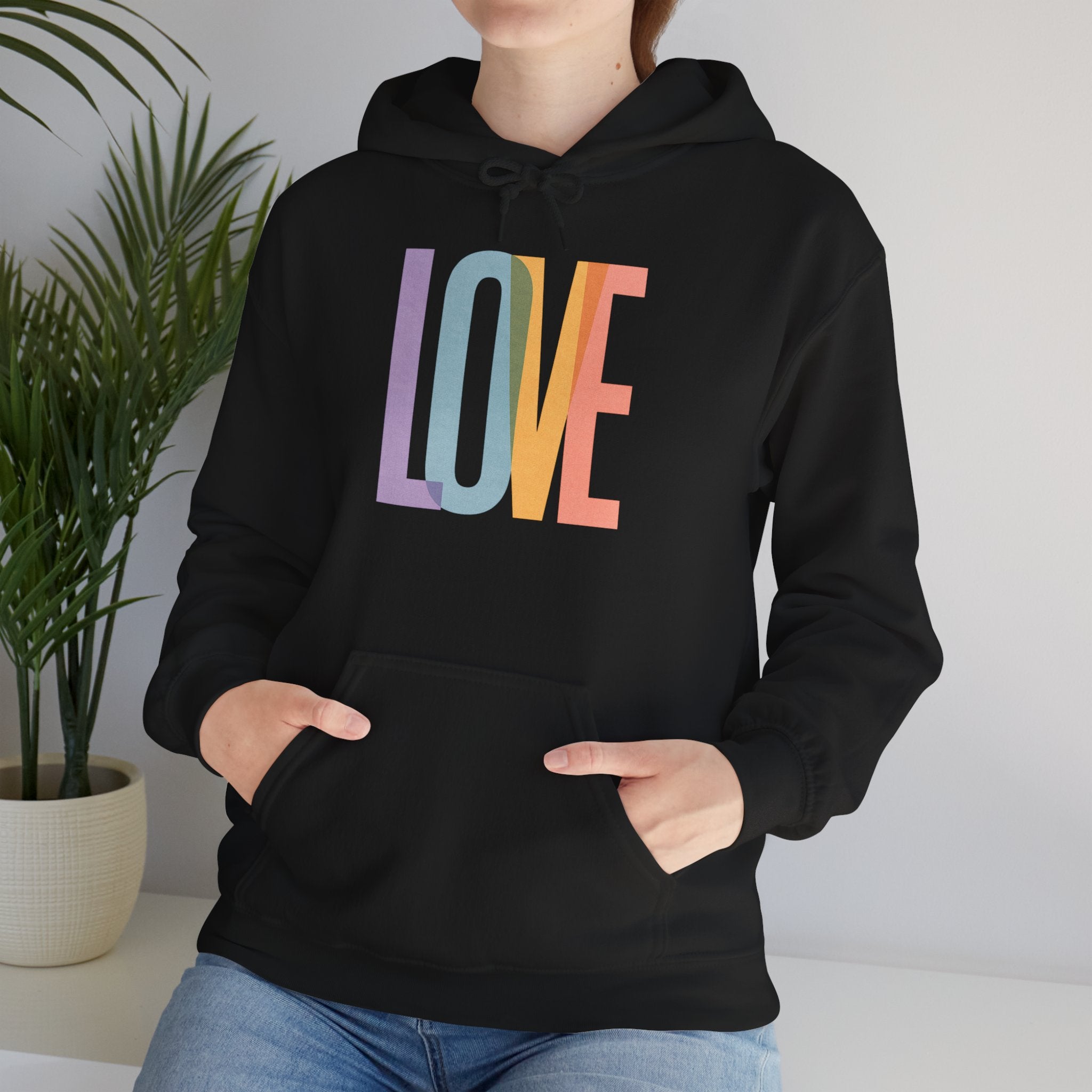'LOVE' Unisex Hoodie Front and Back Print - Cozy Gift for Friends, Valentine's Day, Casual Wear, Trendy Fashion, Spirit Wear T-Shirt | LZP Tees