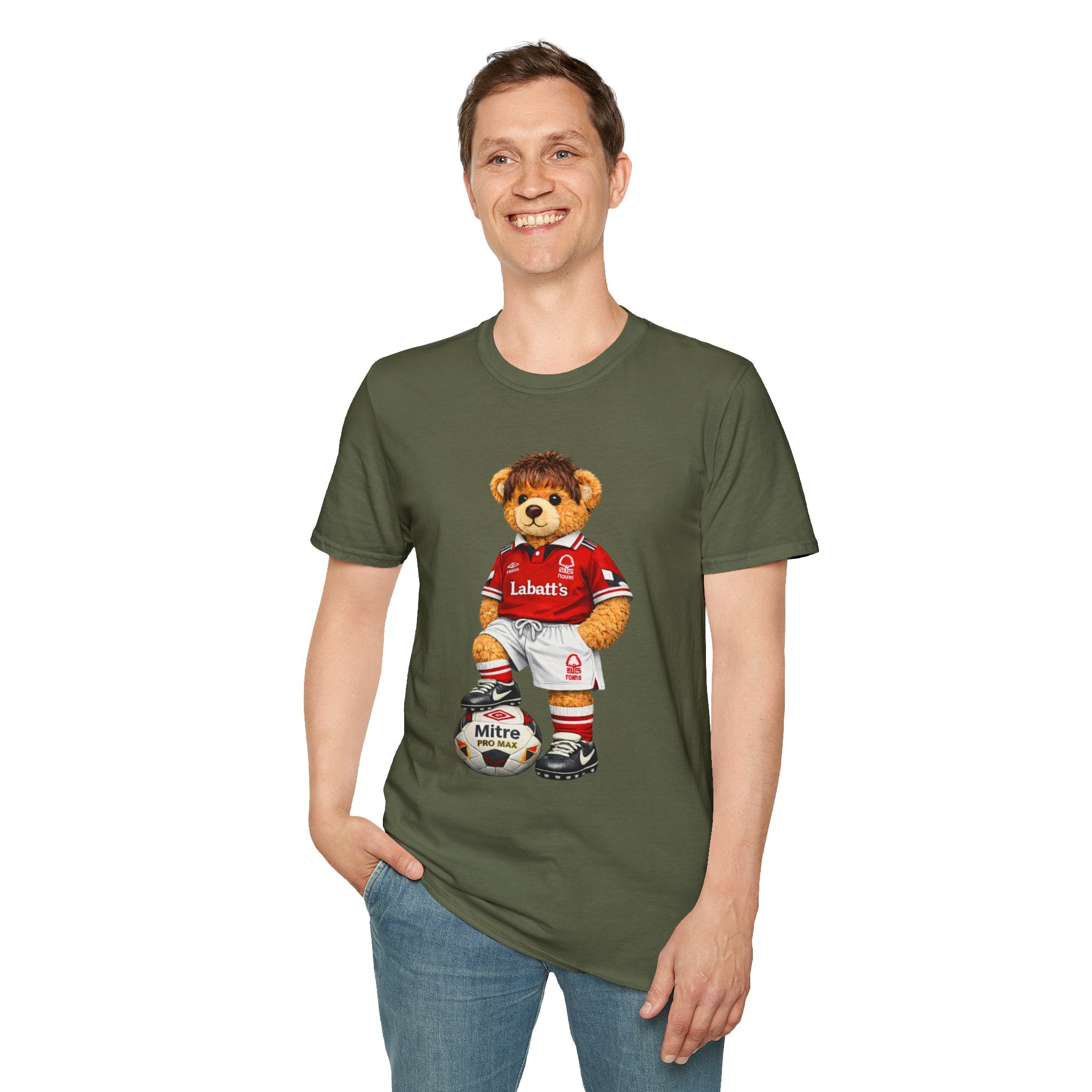 Nottingham Forest 90s Football Bear T-Shirt – City Ground Retro Graphic Tee