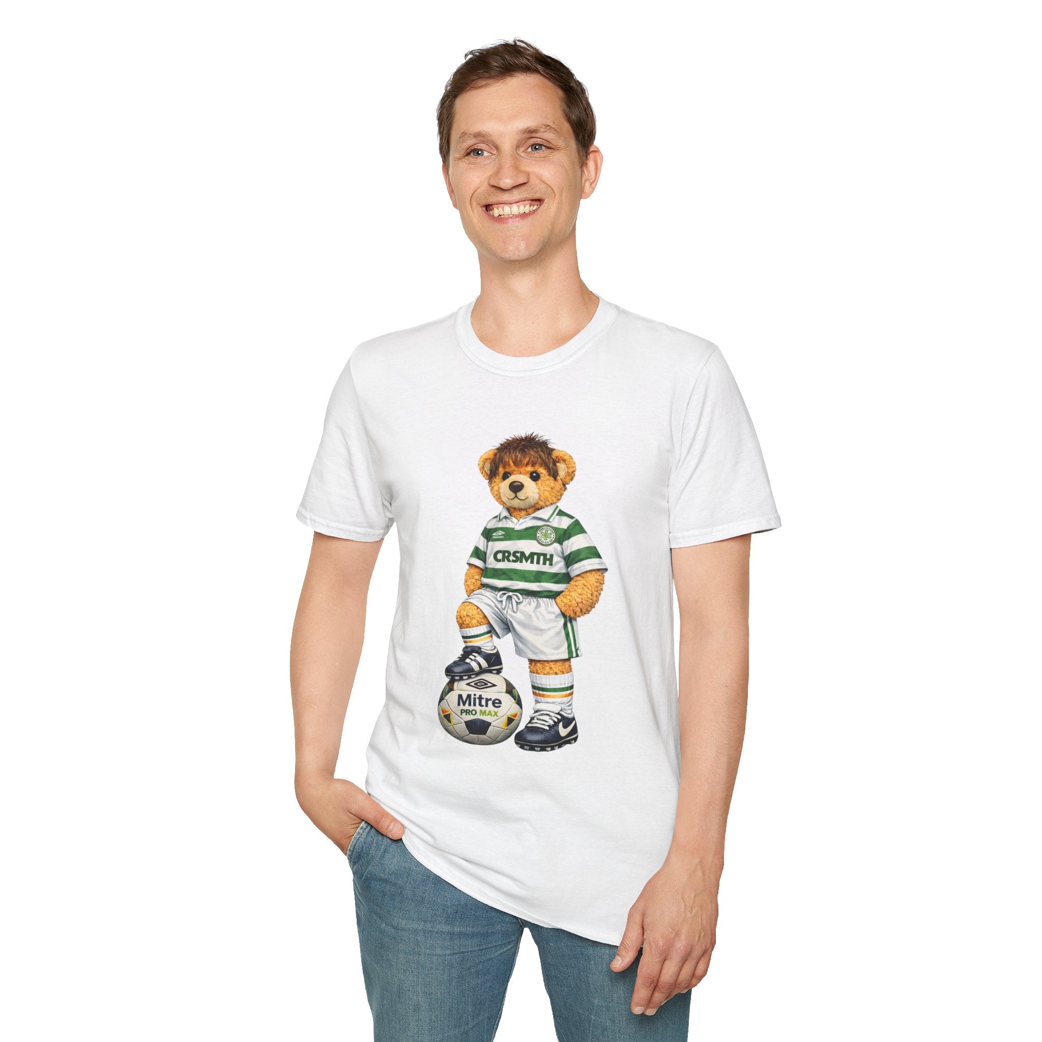 Celtic 90s Football Bear T-Shirt – Parkhead Retro Graphic Tee