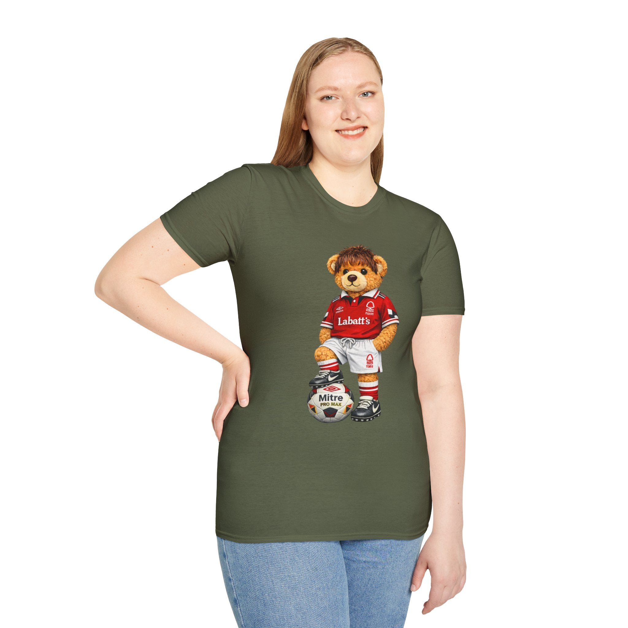 Nottingham Forest 90s Football Bear T-Shirt – City Ground Retro Graphic Tee