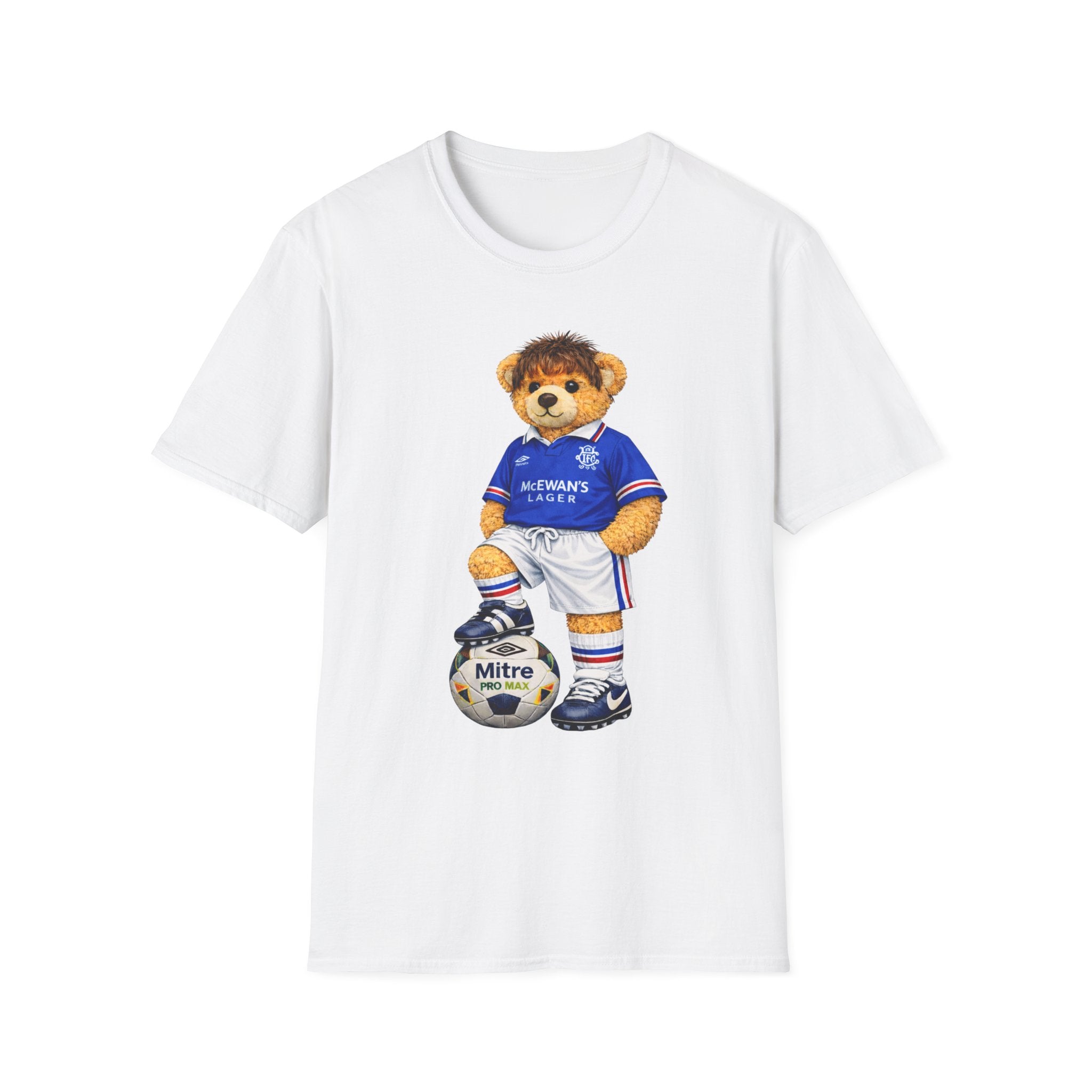 Glasgow Rangers 90s Football Bear T-Shirt – Ibrox Retro Graphic Tee